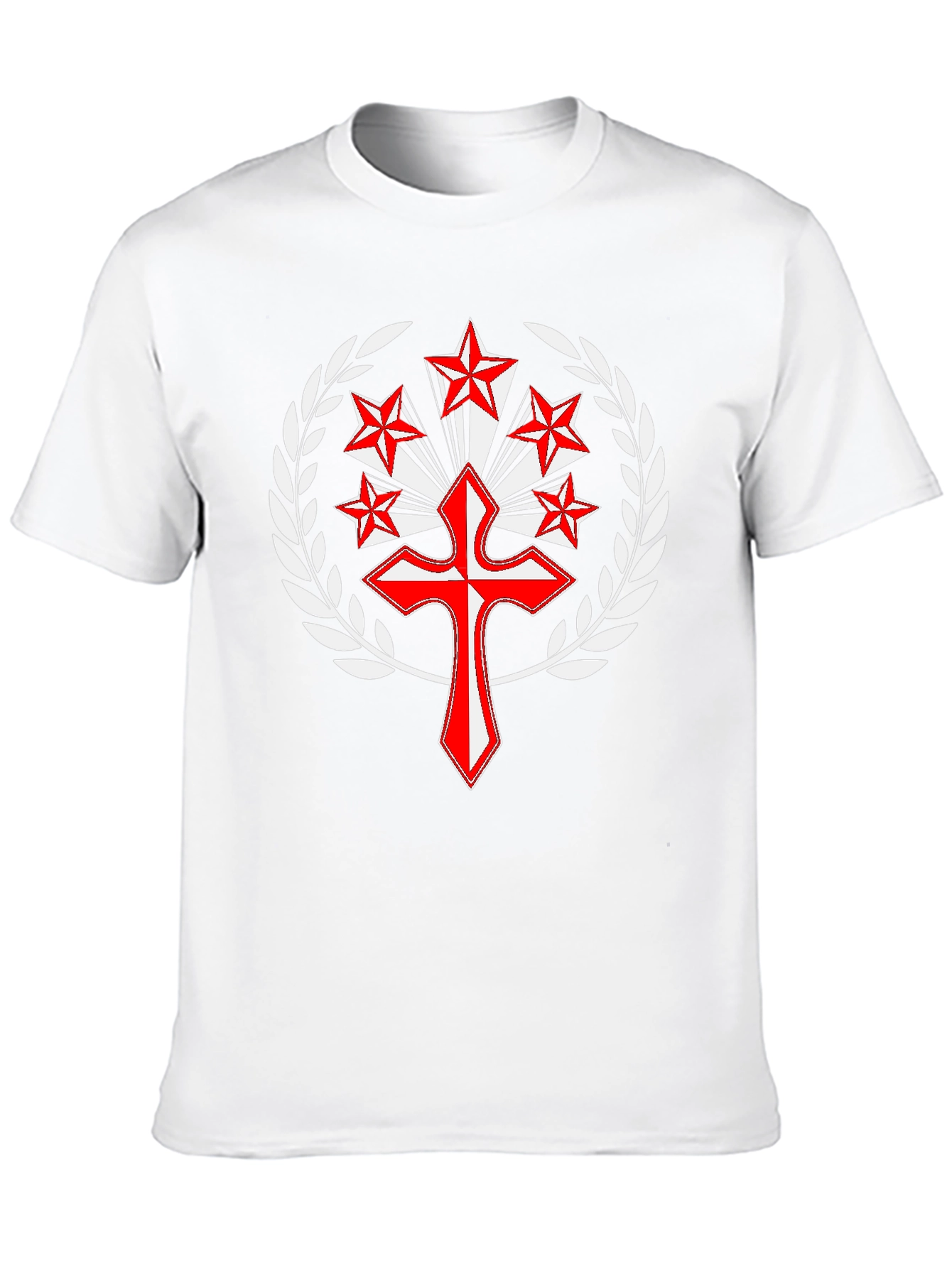 Black Embroidered Cross and Stars Graphic T-Shirt view 10