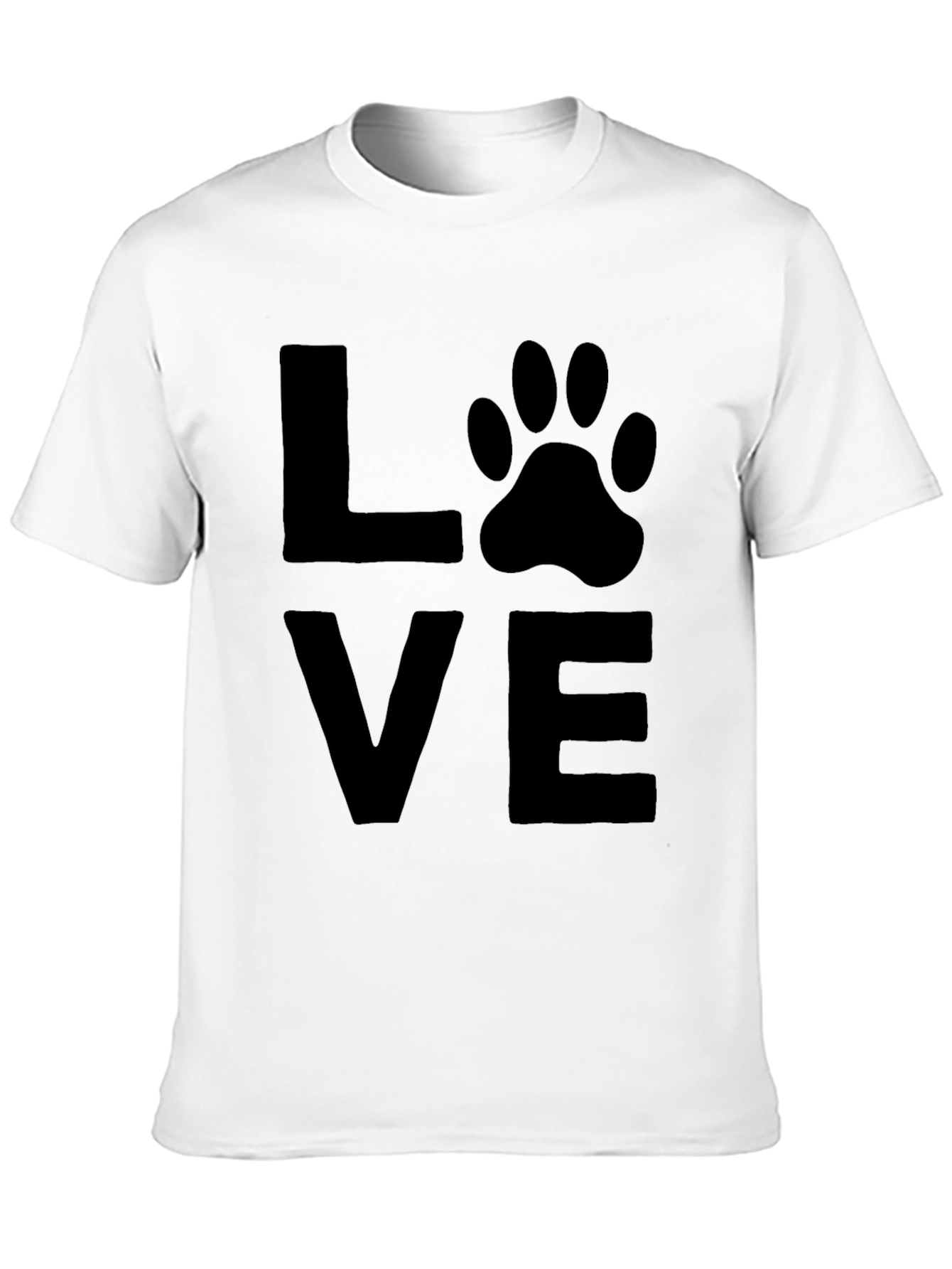 Black Love Paw Print T-Shirt - Black Graphic Tee view 10