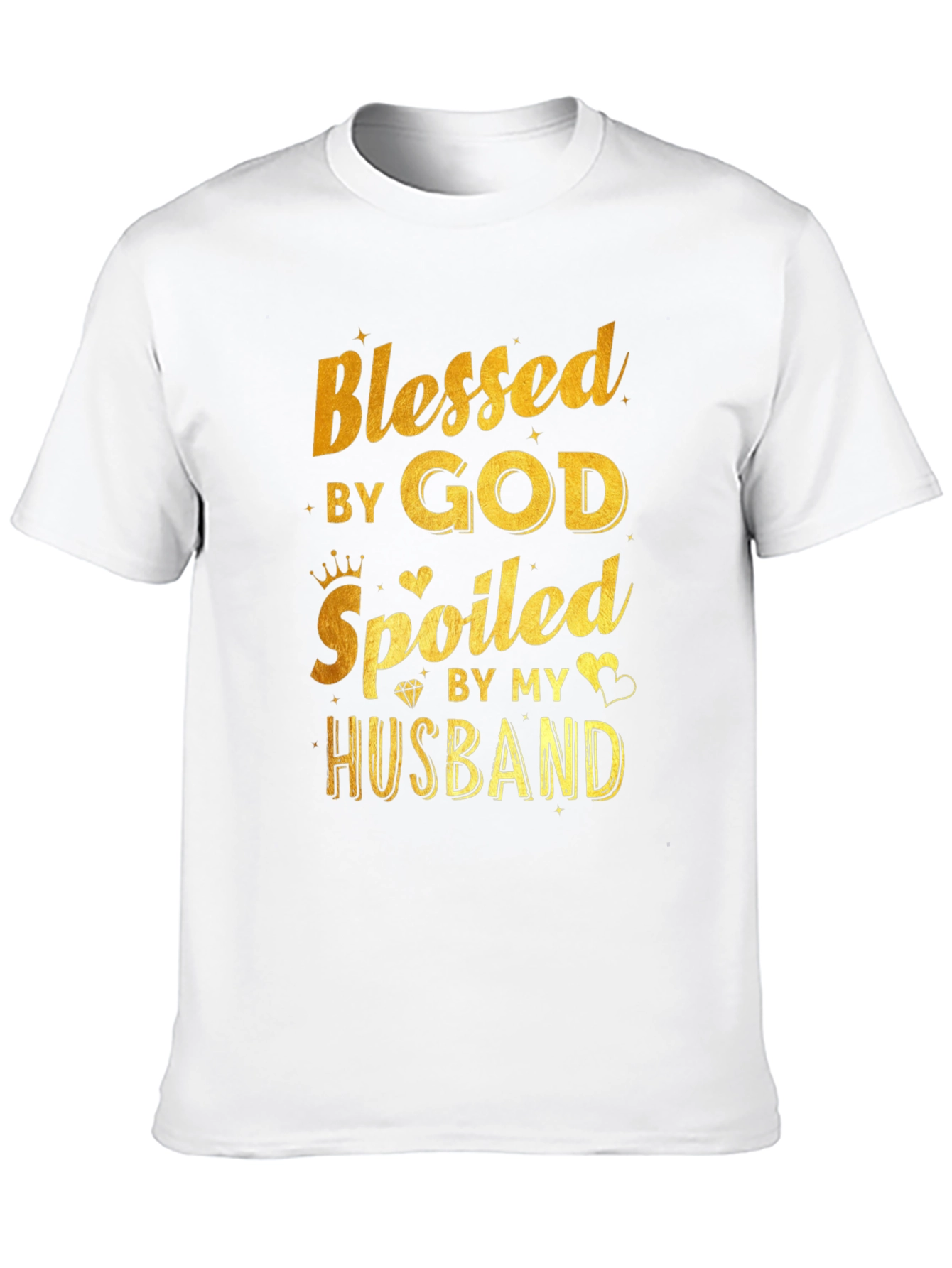 Black Blessed by God Spoiled by Husband Black T-Shirt view 10