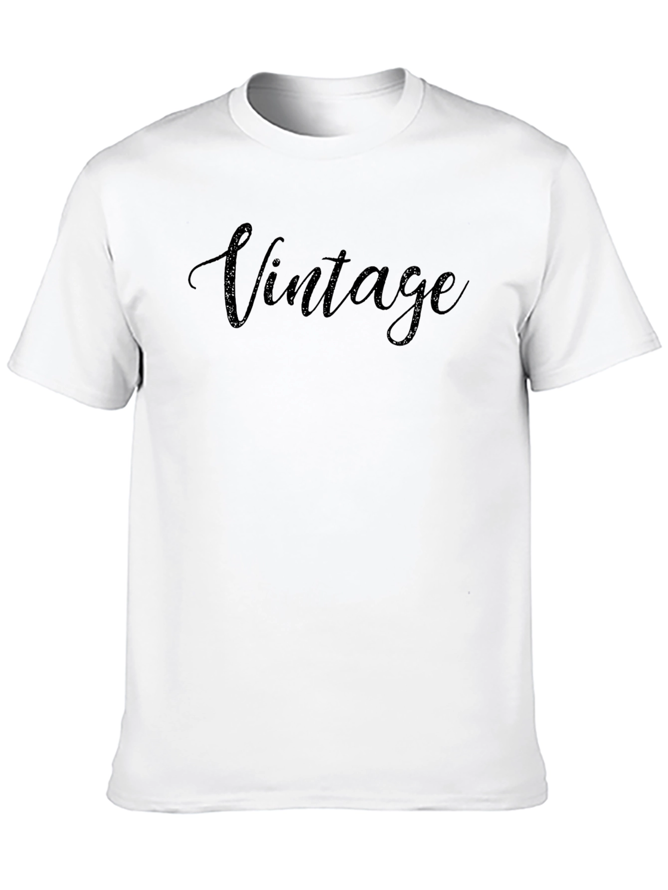 Black Vintage Script Black T-Shirt view 10