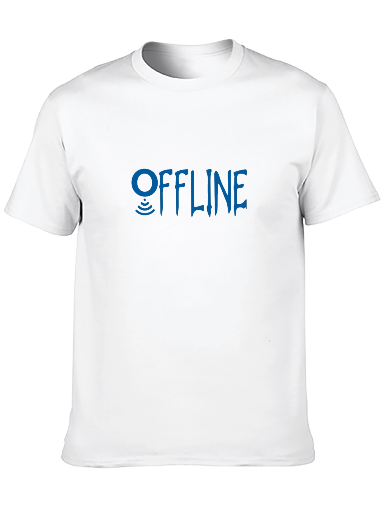 Black Offline Mode Graphic Tee - Black Cotton Casual T-Shirt view 10