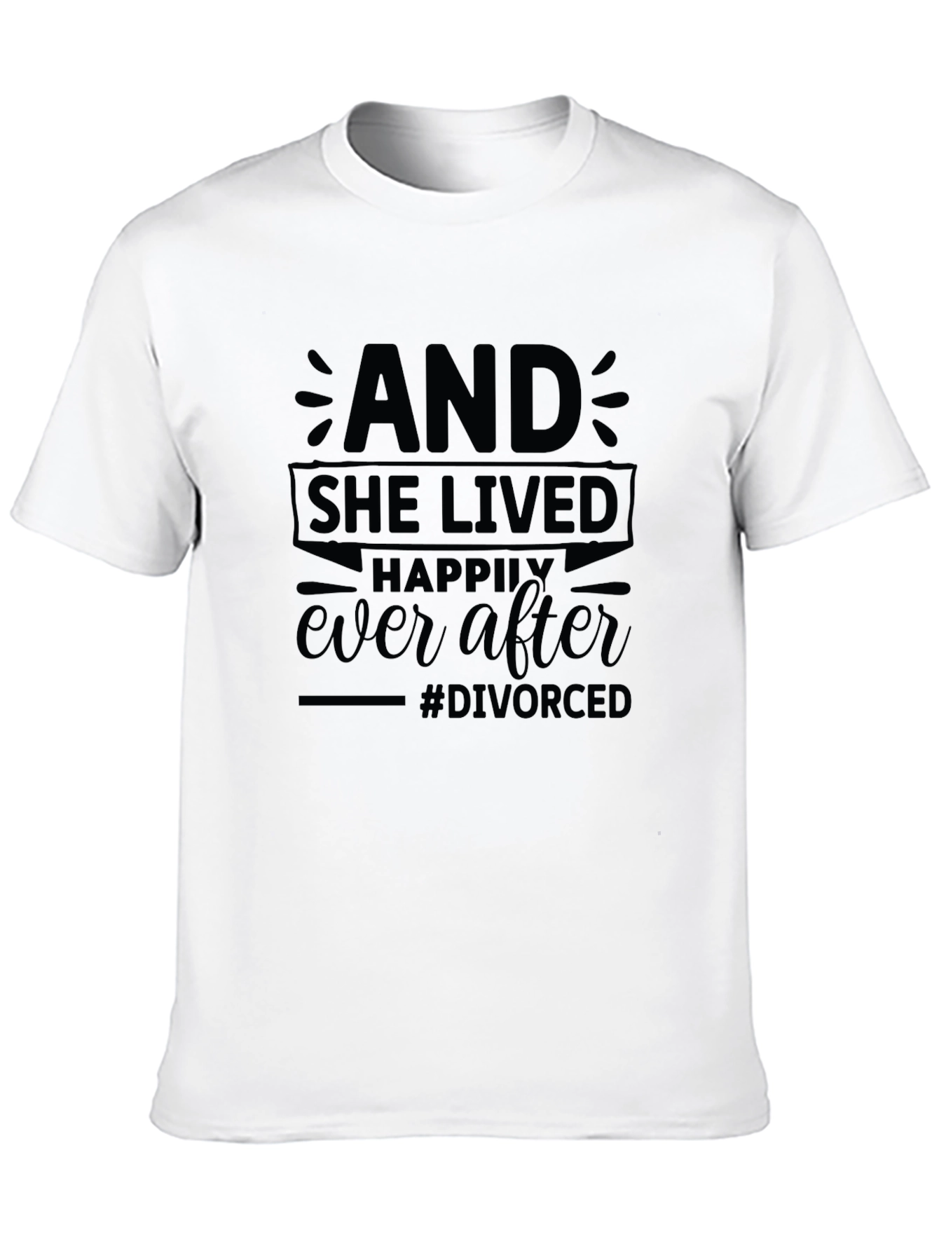 Black Divorced & Happy T-Shirt - Happily Ever After Tee view 10