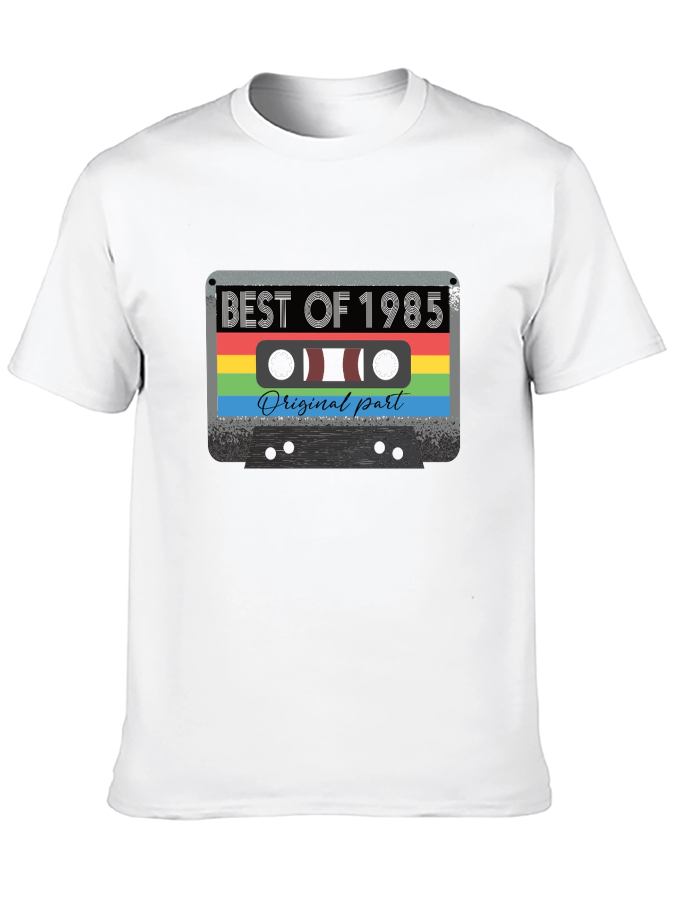 Black Retro "Best of 1985" Cassette Graphic T-Shirt view 10