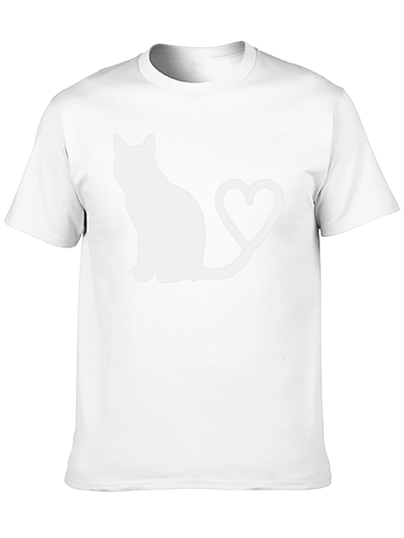 Black Cat Heart Tail Graphic T-Shirt view 10