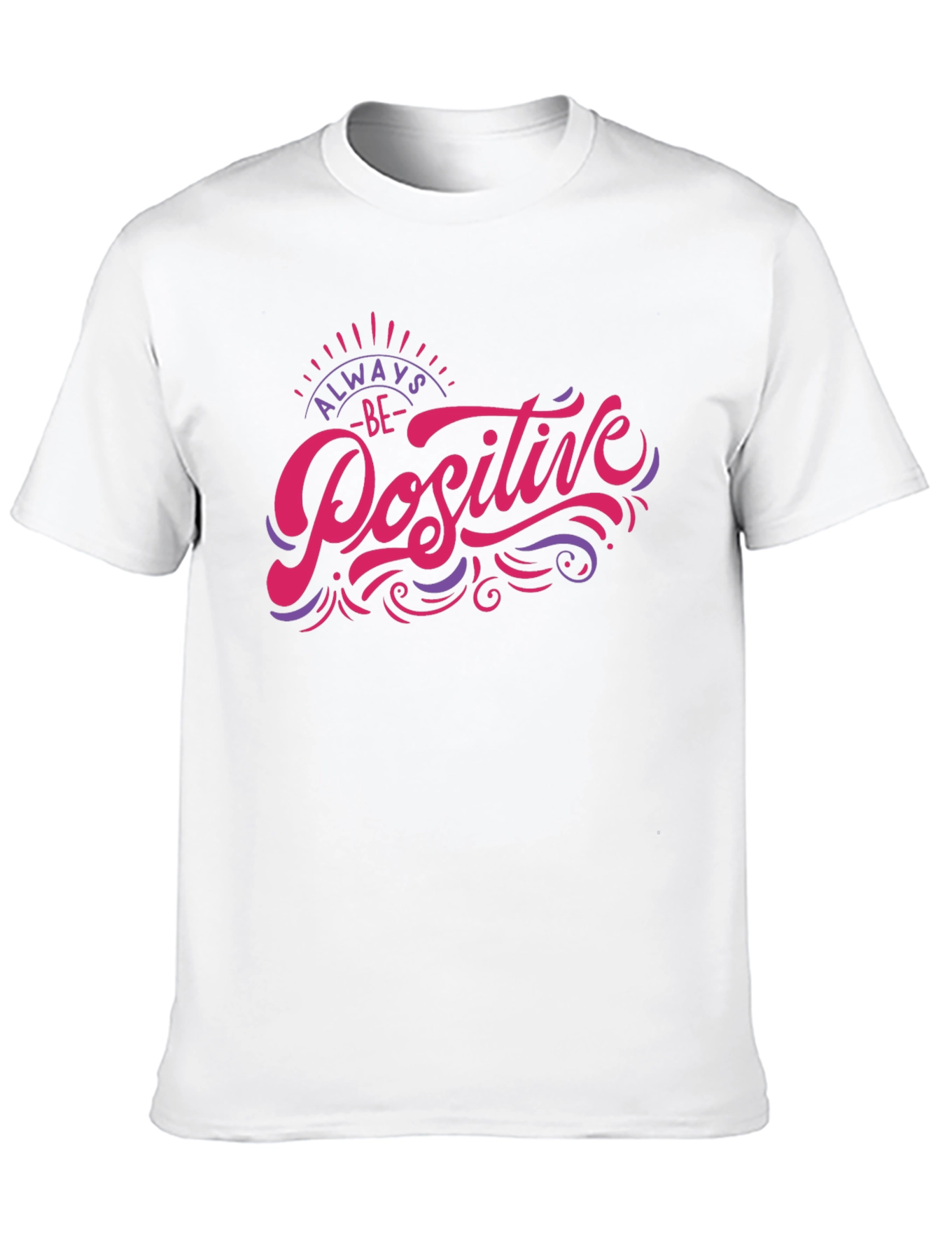 Black Always Be Positive Graphic Tee - Motivational Black T-Shirt view 10