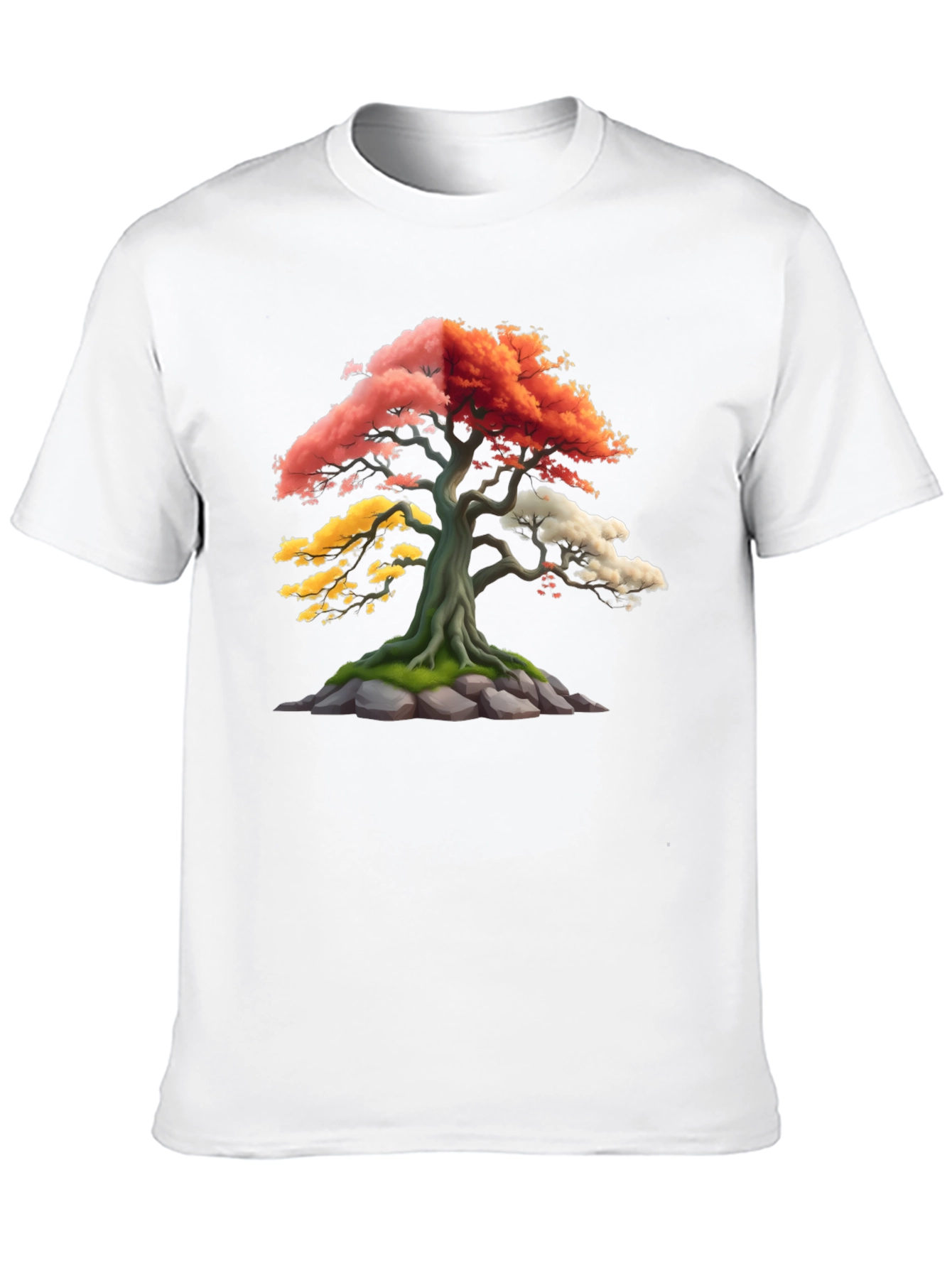 Black Colorful Bonsai Tree Graphic T-Shirt view 10