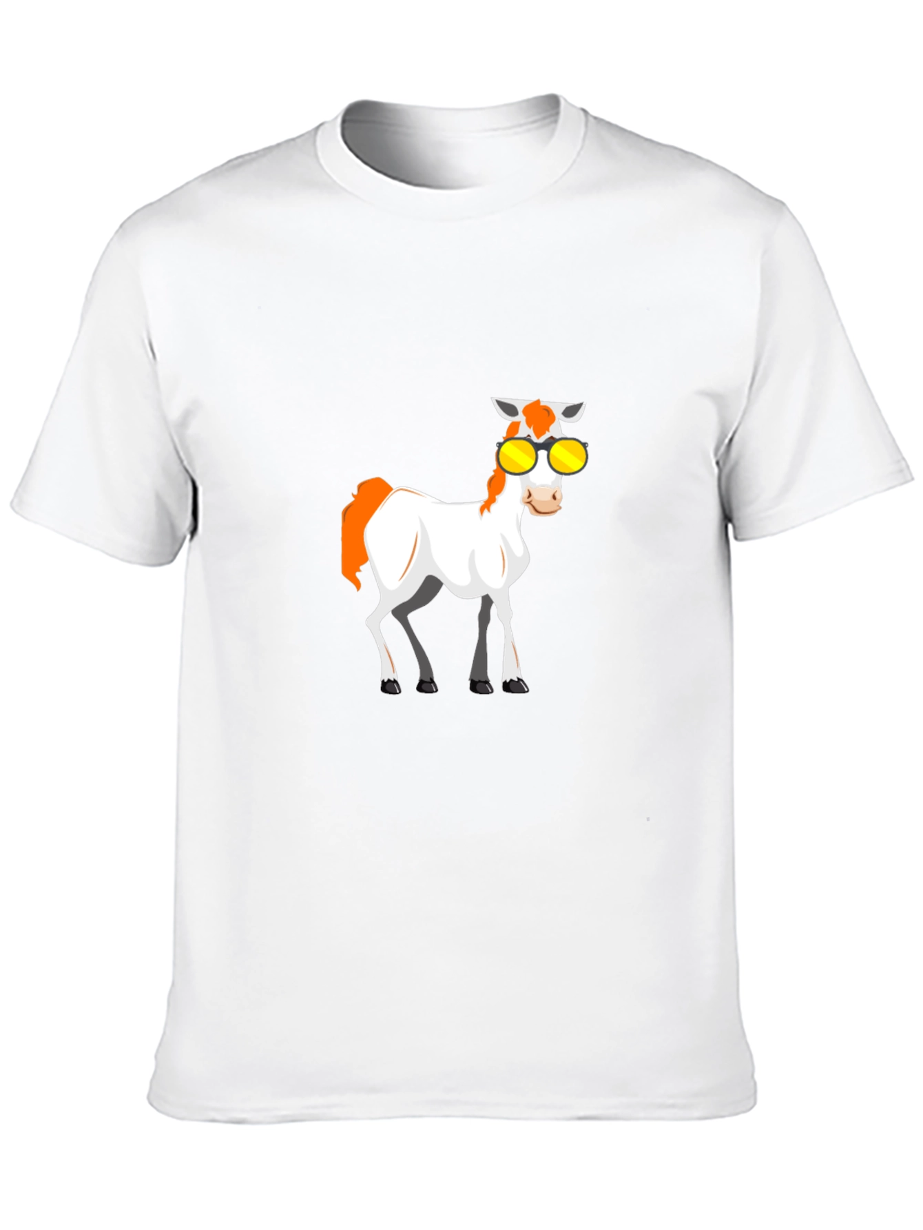 Black Cool Cartoon Horse Graphic Tee view 10