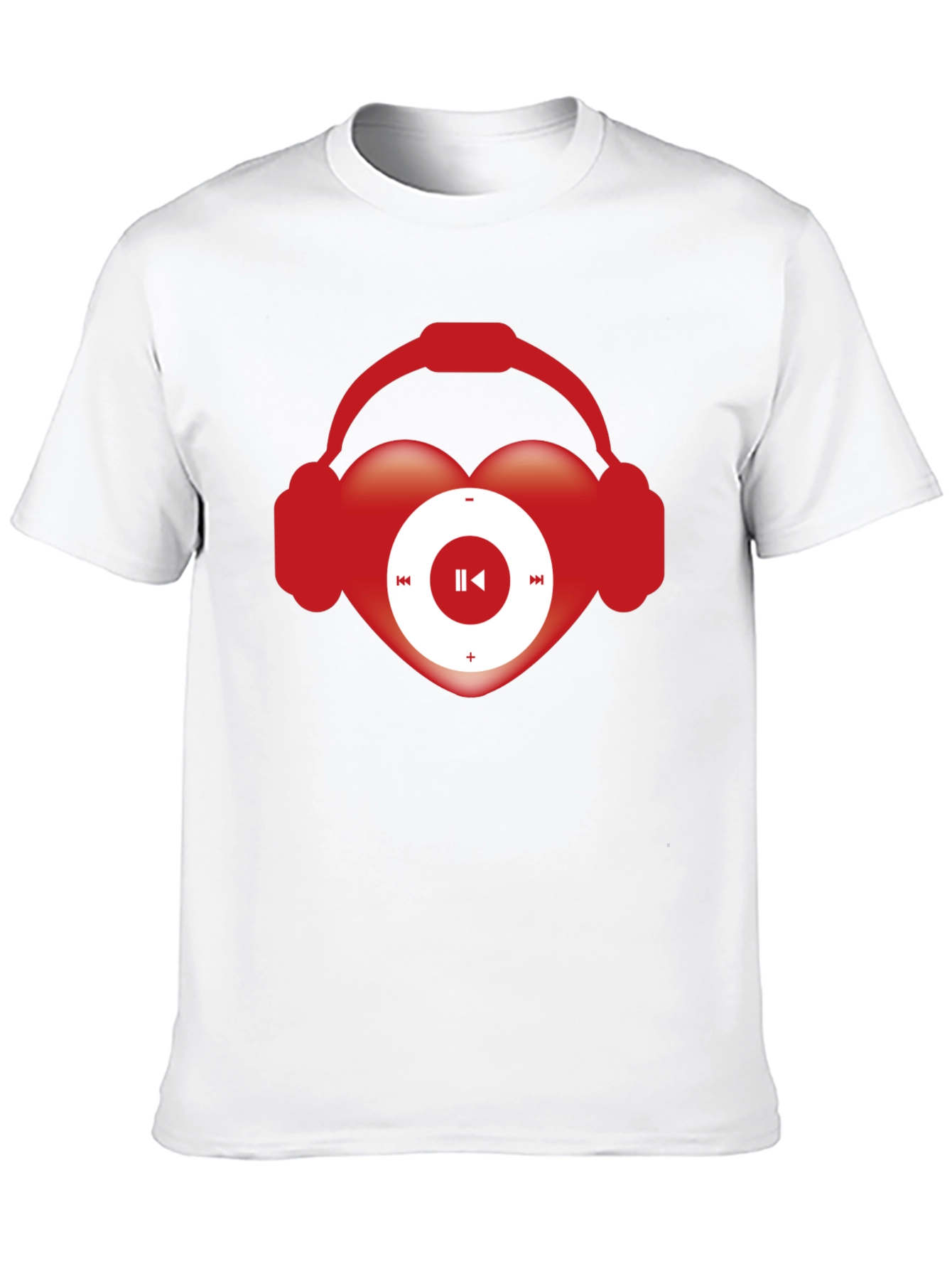 Black Music Lover T-Shirt Heart Headphones Audio Player view 10