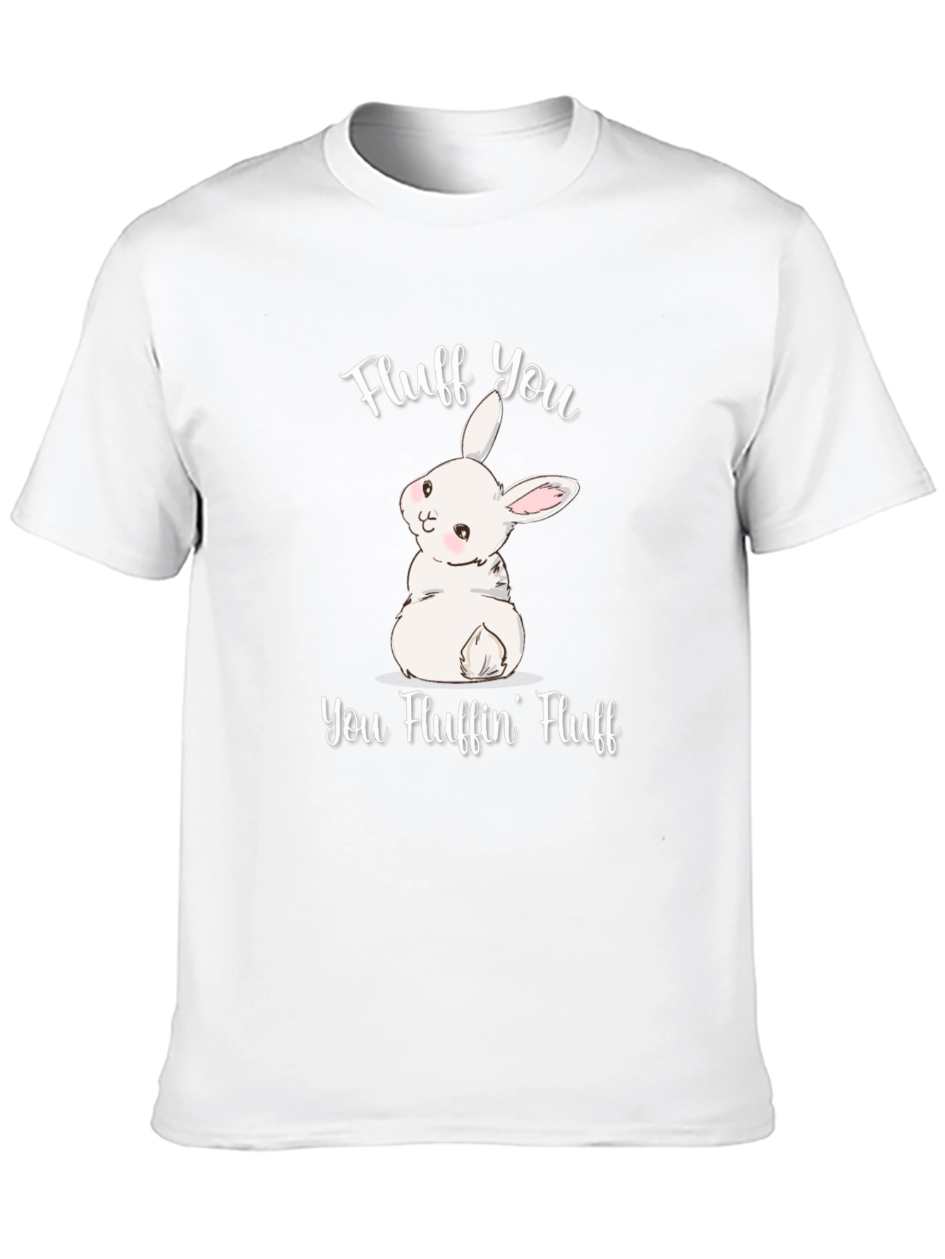 Black Fluff You T-Shirt: Bunny Humor Tee view 10