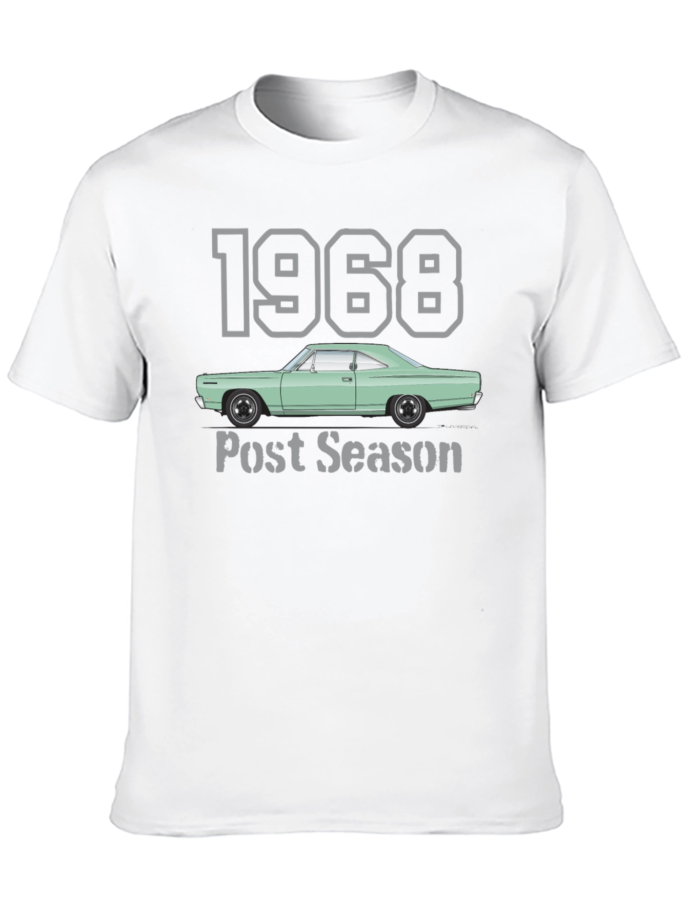 Black 1968 Post Season Car T-Shirt view 10