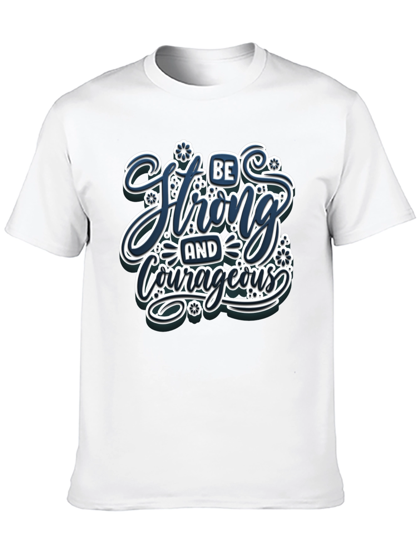 Black Be Strong and Courageous Graphic Tee view 10