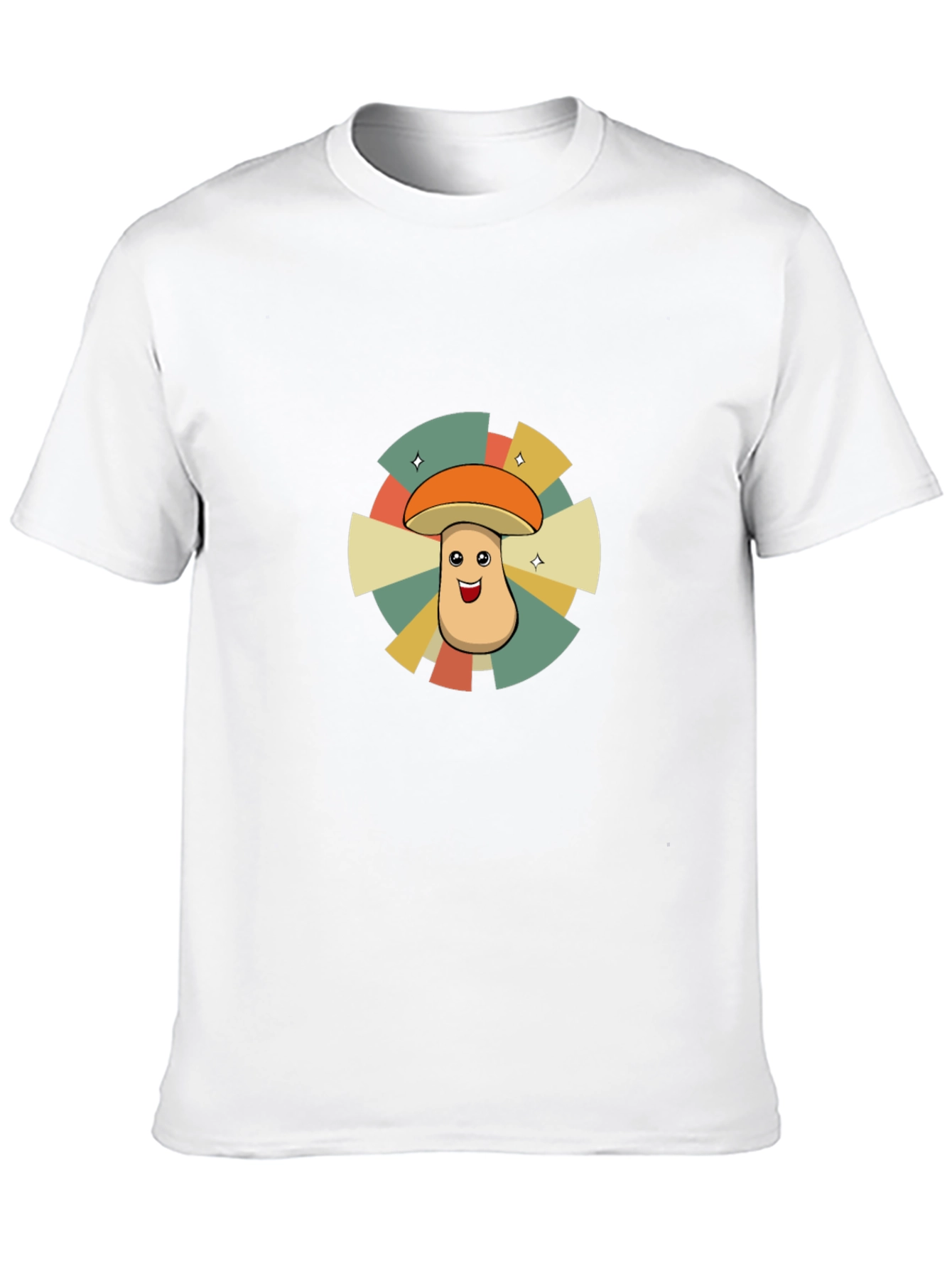 Black Retro Mushroom Graphic Tee - Unisex Black T-Shirt view 10