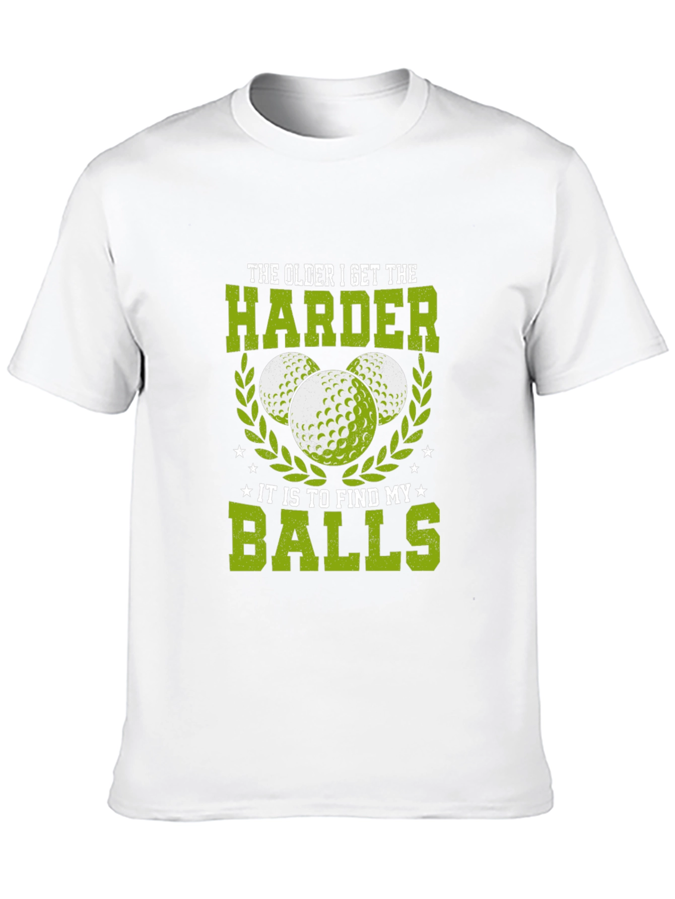 Black Funny Golf T-Shirt: Older Harder to Find Balls view 10