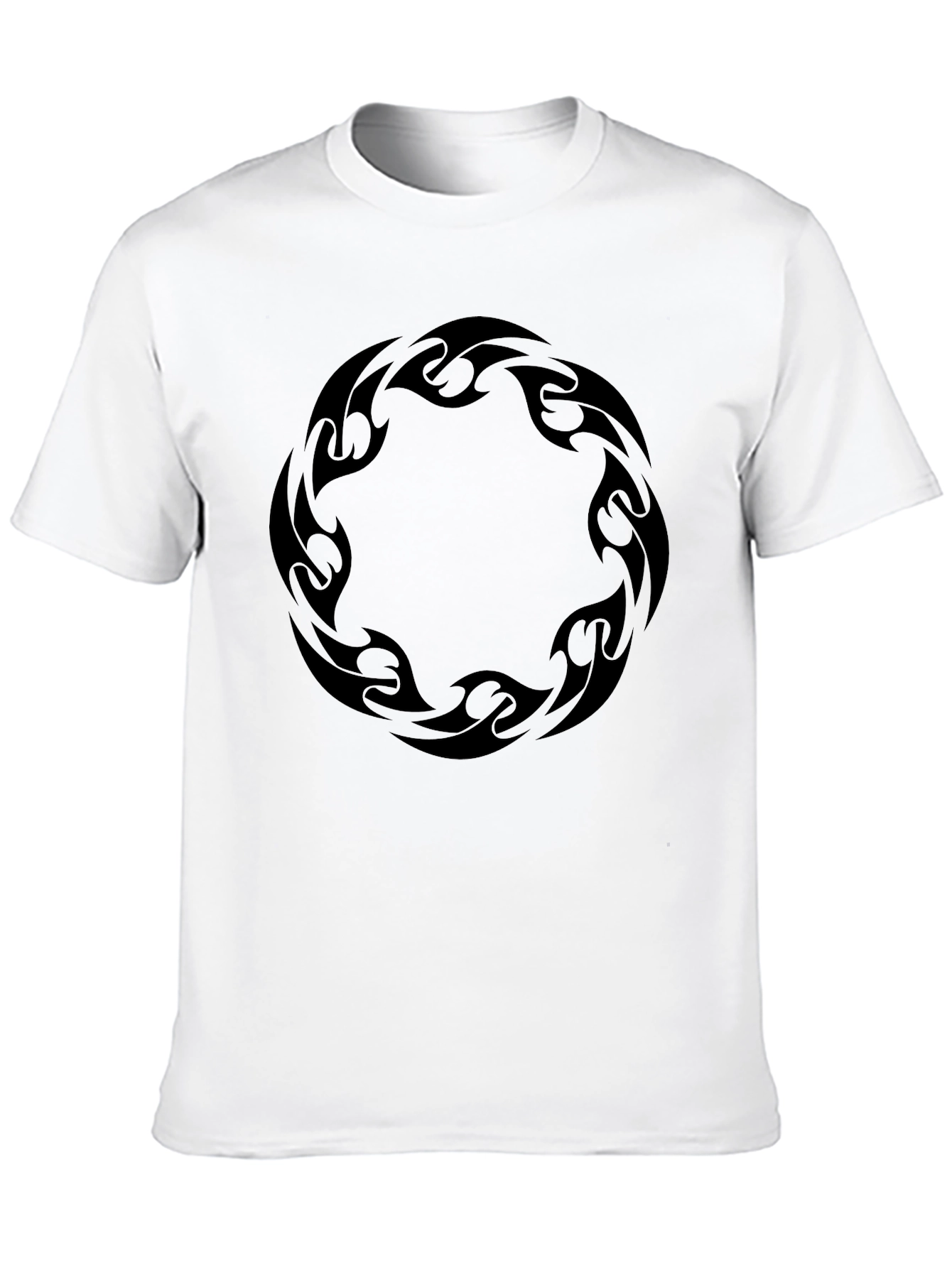 Tribal Circle Graphic Tee - Stylish Black T-Shirt - 10