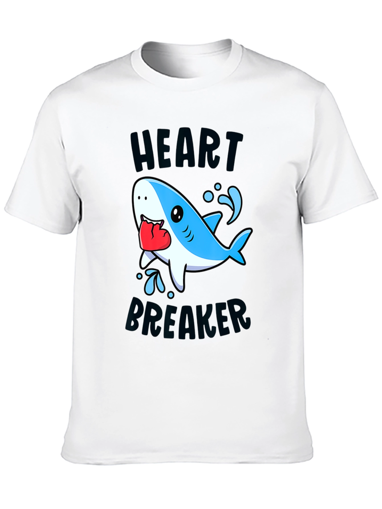 Black Heartbreaker Shark Graphic Tee - Soft Cotton Blend view 10