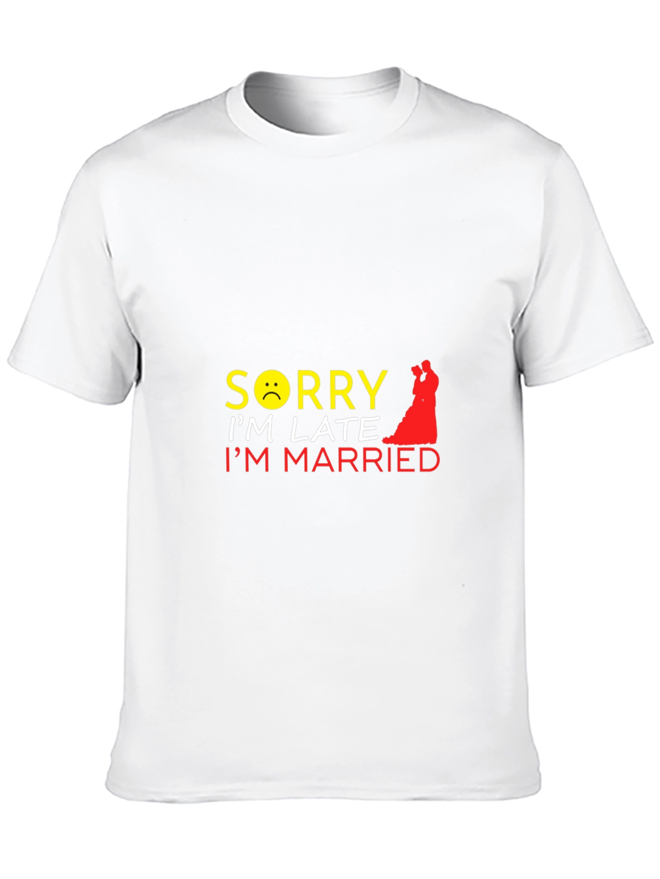 Black Funny Sorry I'm Late I'm Married Graphic T-Shirt view 10