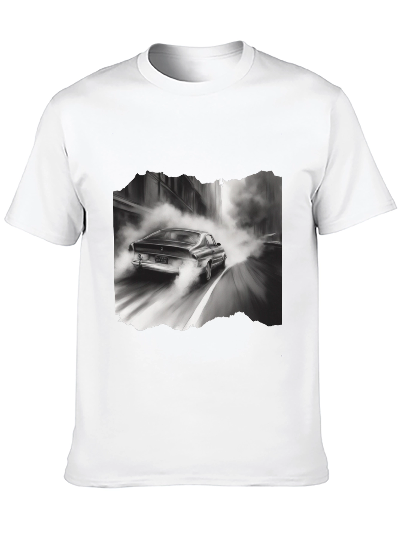Black Retro Car Graphic Tee - Black Cotton Blend T-Shirt view 10