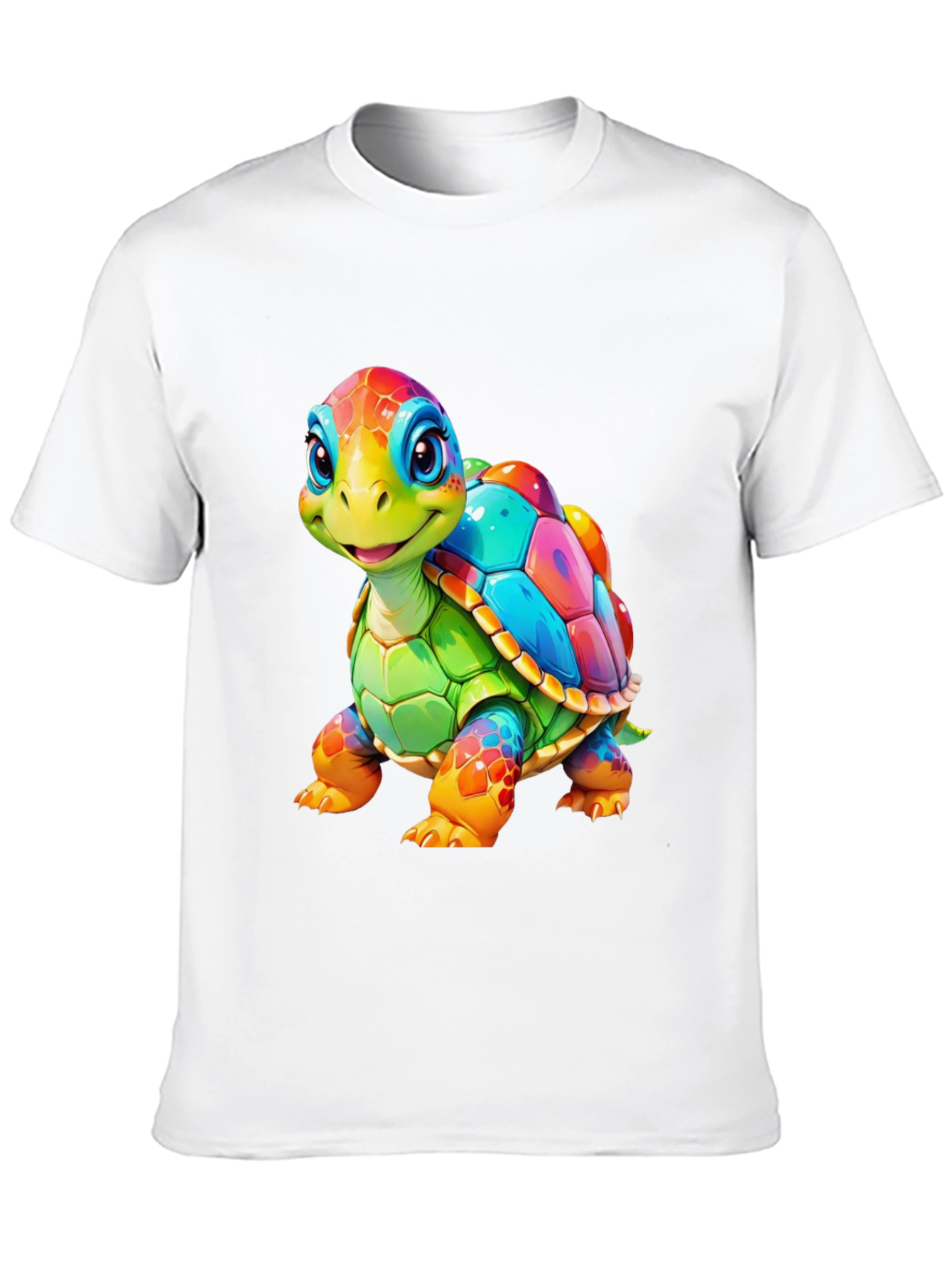 Black Rainbow Turtle Graphic Tee - Unique Colorful Design view 10