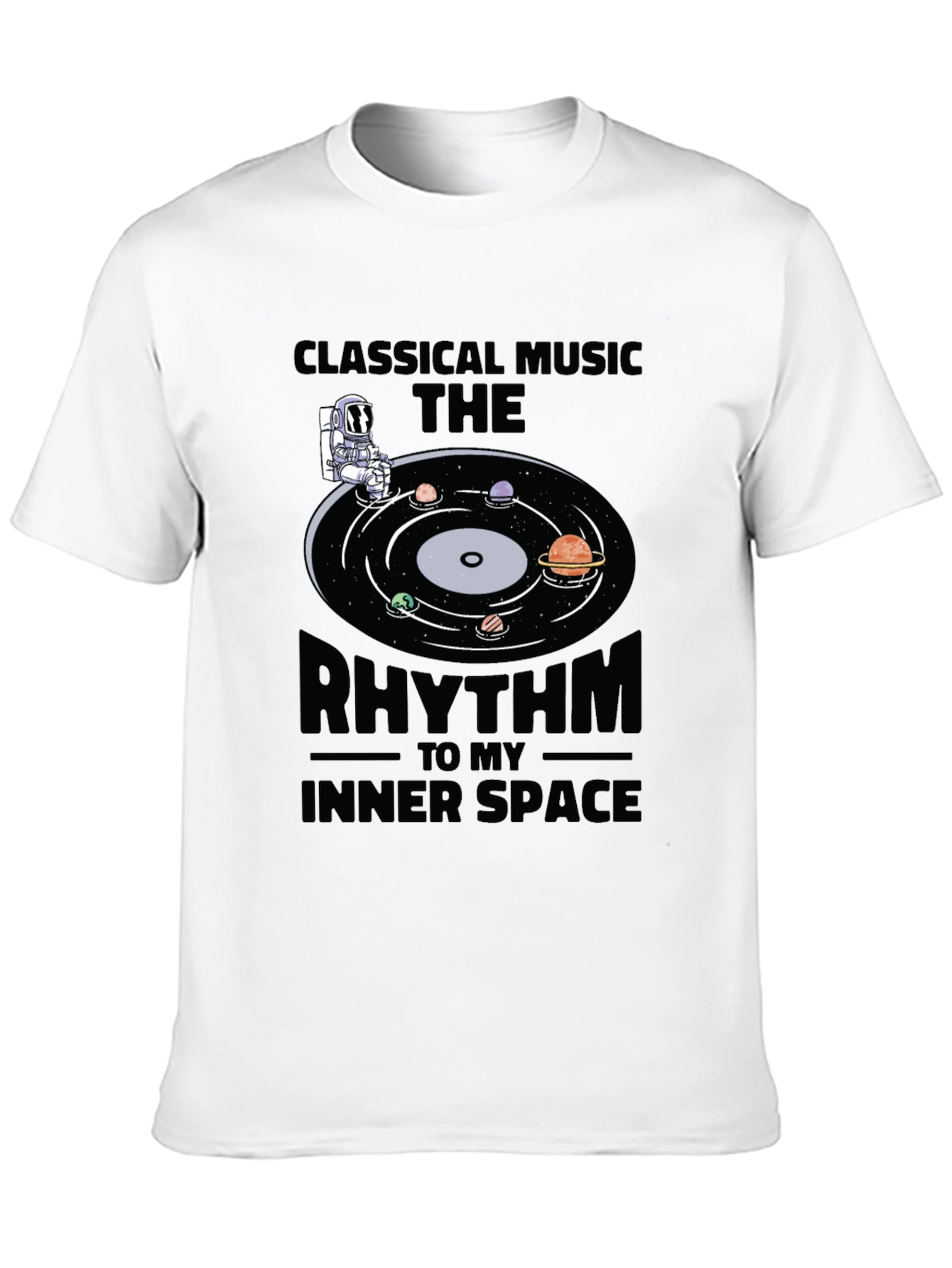 Black Classical Music T-Shirt: Inner Space Rhythm Tee view 10
