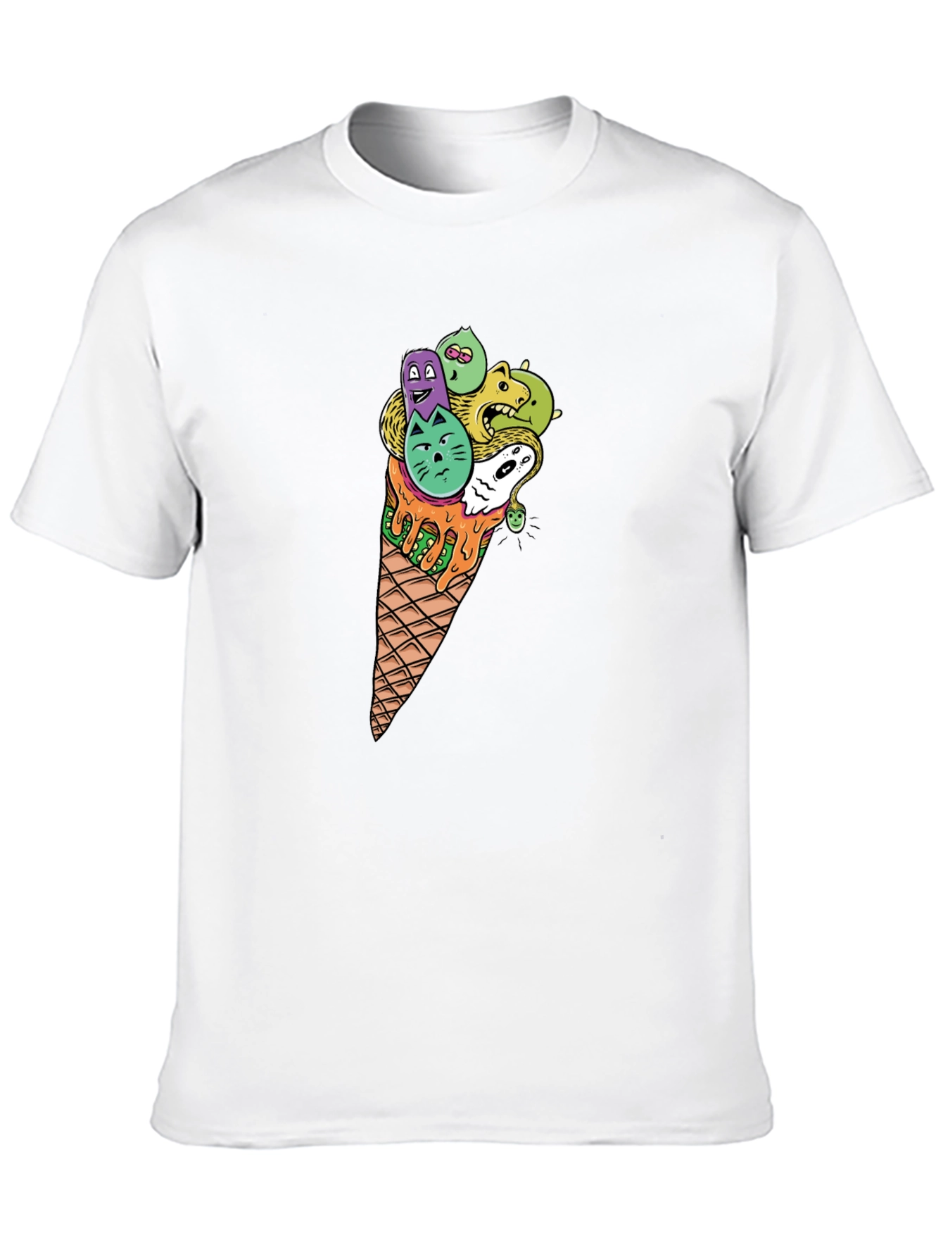 Black Funky Ice Cream Cone Graphic Tee - Black view 10