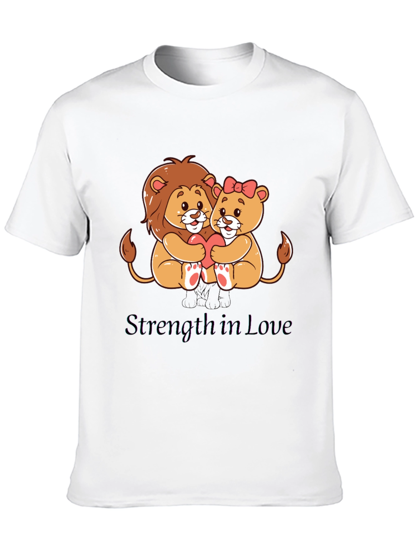 Black Lion Love T-Shirt - Strength in Love Design view 10