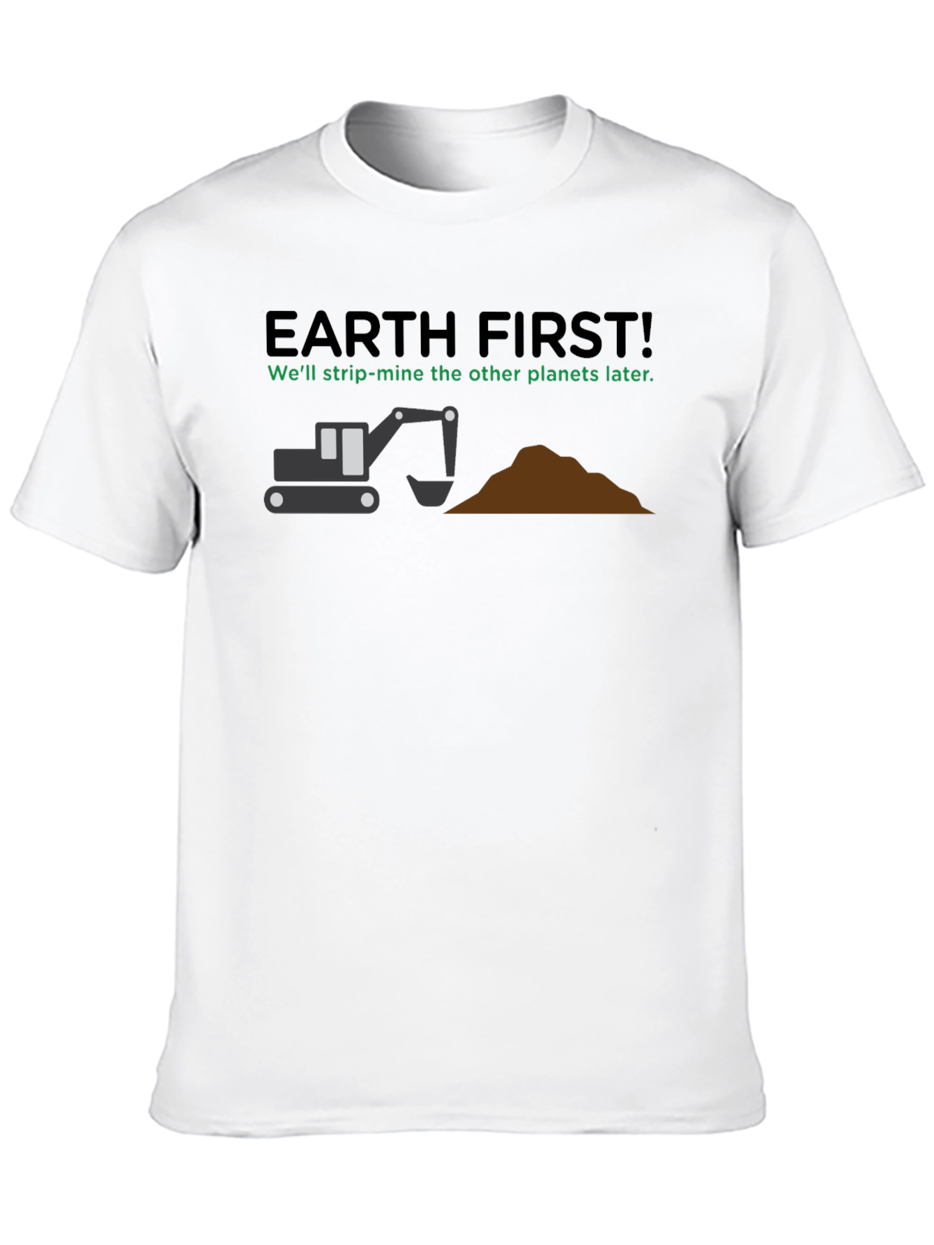 Black Earth First Strip Mine T-Shirt: Funny Graphic Tee view 10