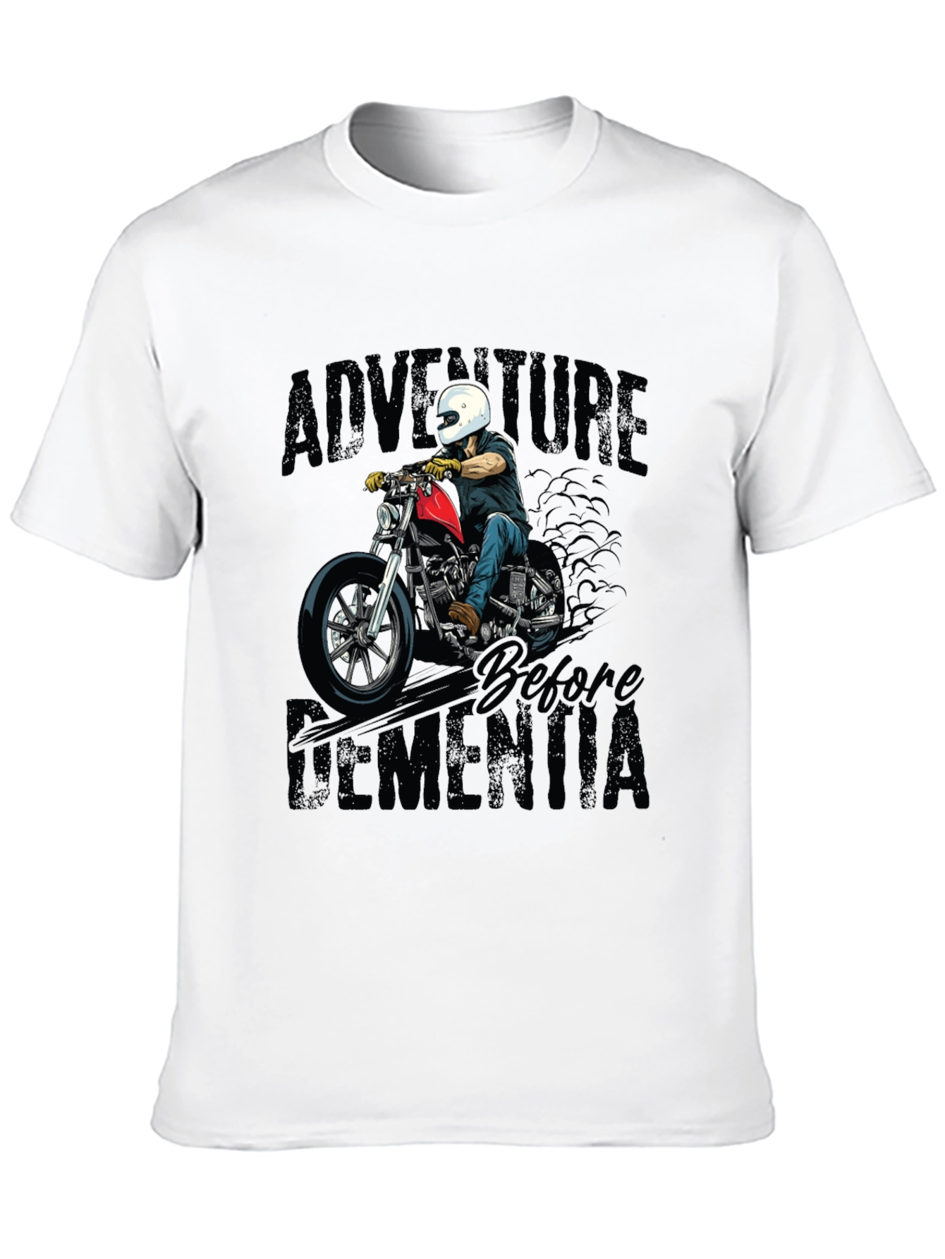 Black Adventure Before Dementia Biker Graphic Tee view 10