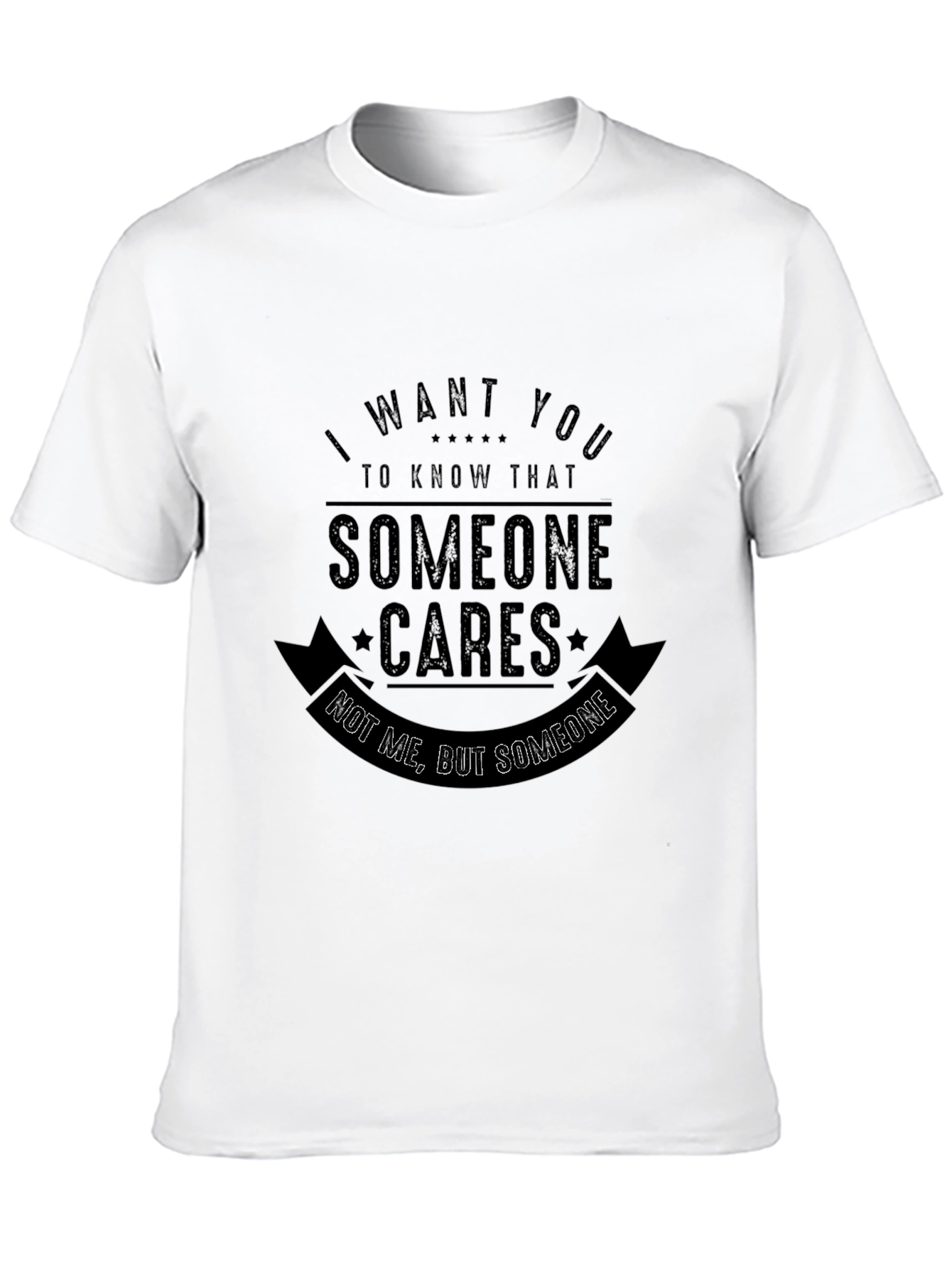 Black Humorous 'Someone Cares' Graphic Black T-Shirt view 10