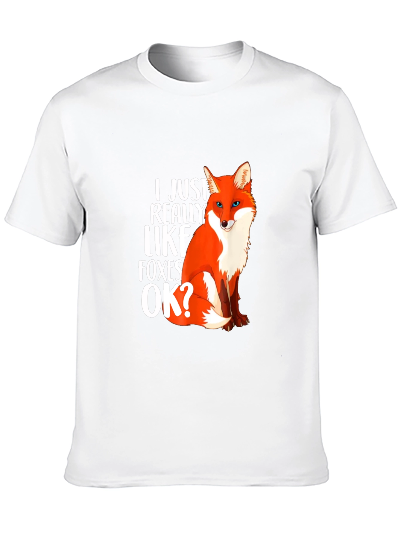 Black I Just Really Like Foxes OK? Graphic T-Shirt view 10