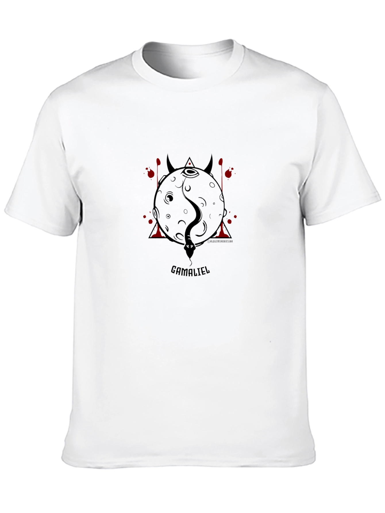 Black Gamaliel Graphic Tee - Occult Moon Design view 10