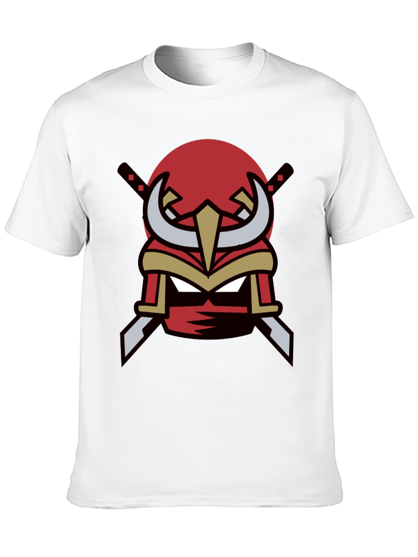 Black Red Ninja Mask Graphic Tee - Cool Samurai Style view 10