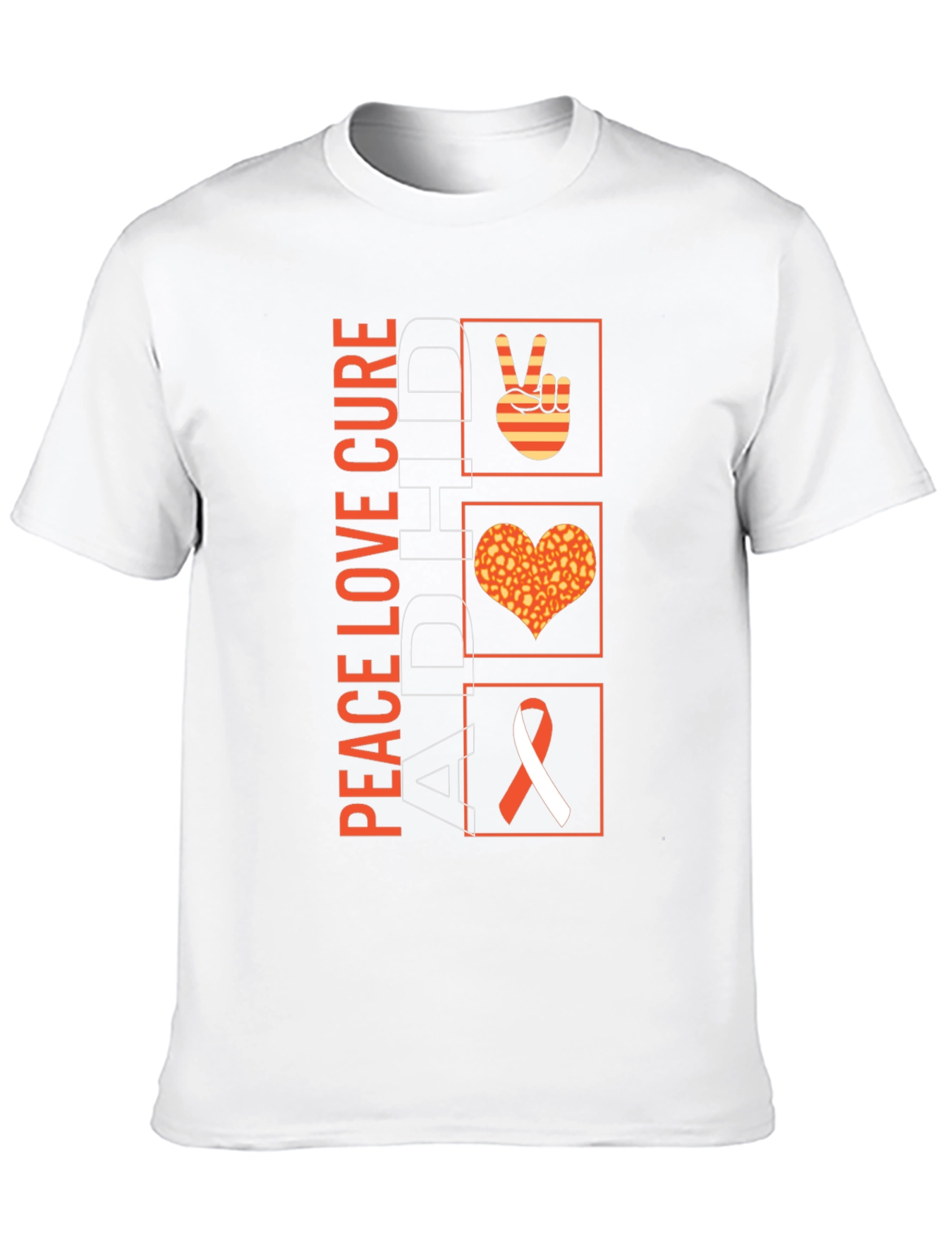 Peace Love Cure ADHD Awareness T-Shirt - 10