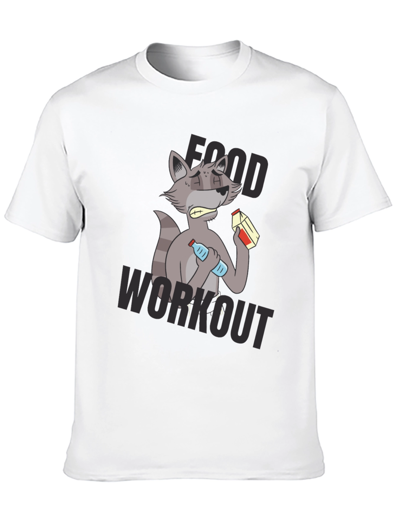 Black Food Workout T-Shirt - Funny Raccoon Gym Tee view 10