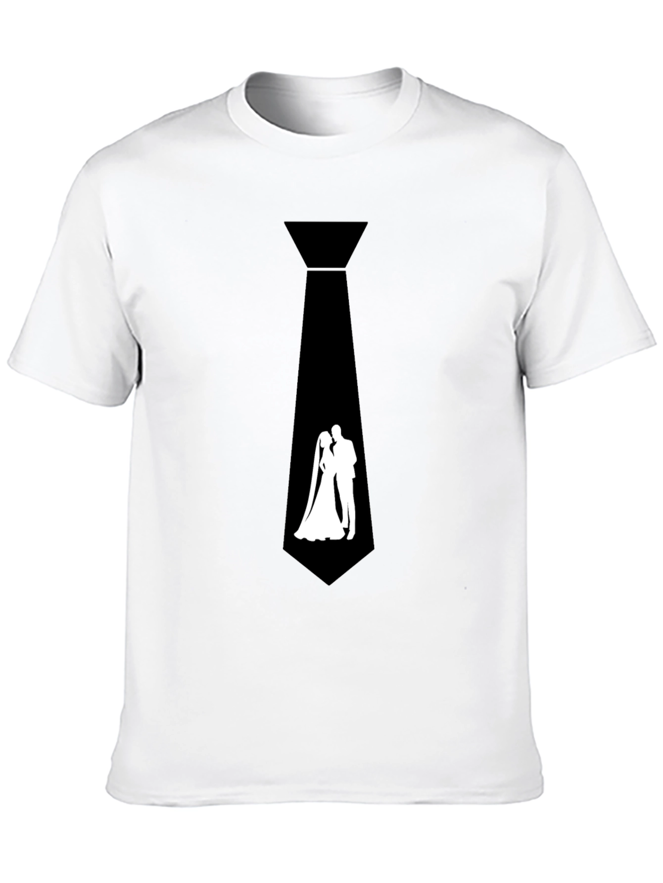 Black Novelty Wedding Tie Graphic Tee - Black view 10