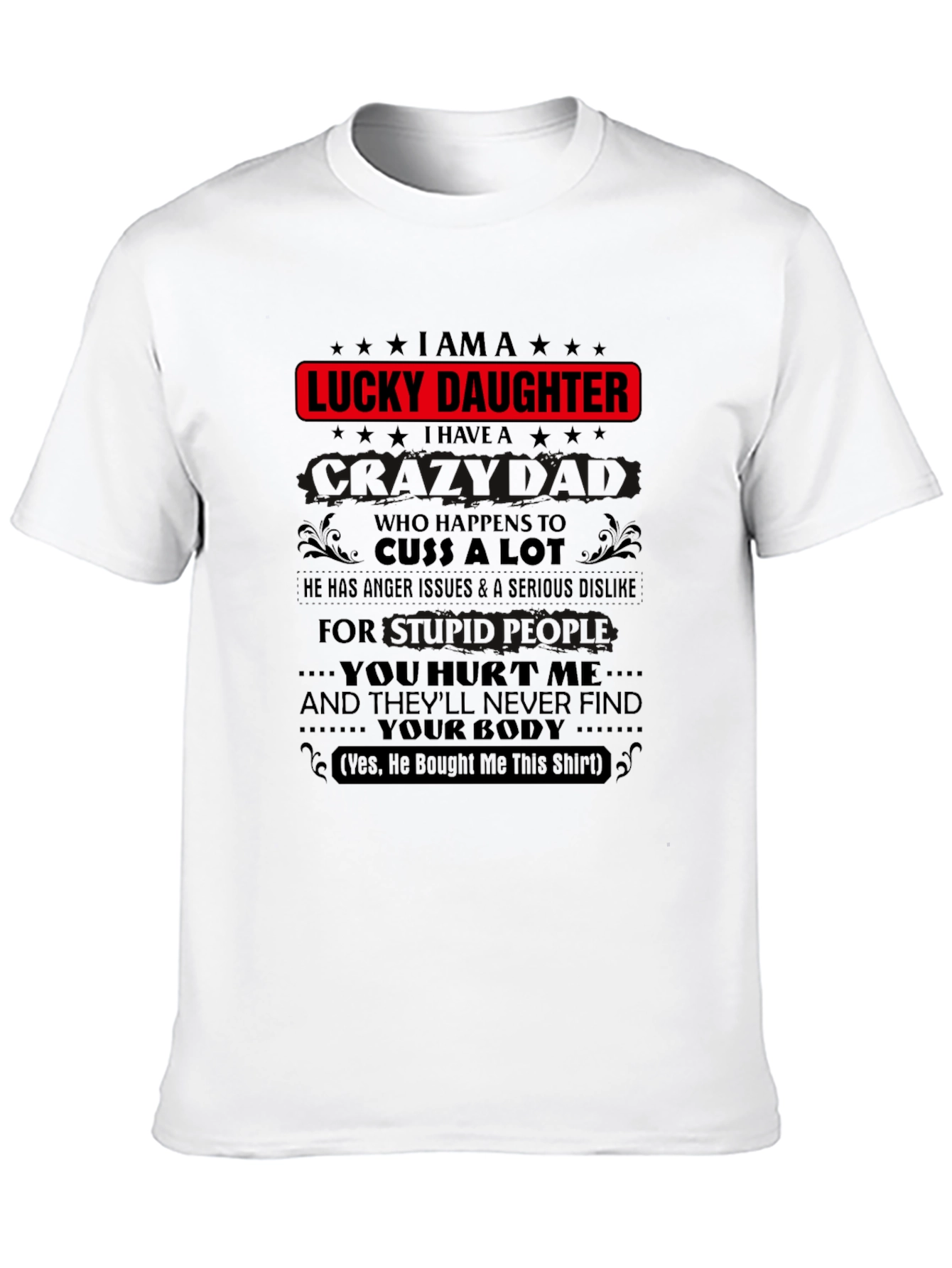 Black Lucky Daughter Graphic Tee - Black view 10