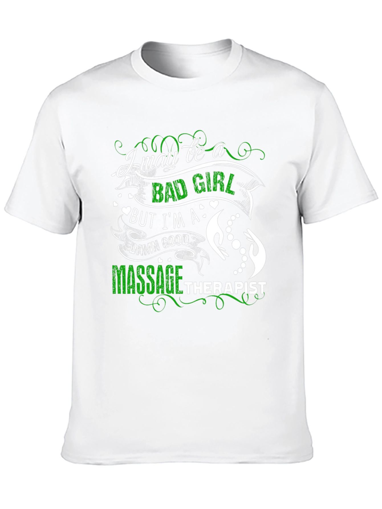 Black Bad Girl Massage Therapist T-Shirt view 10