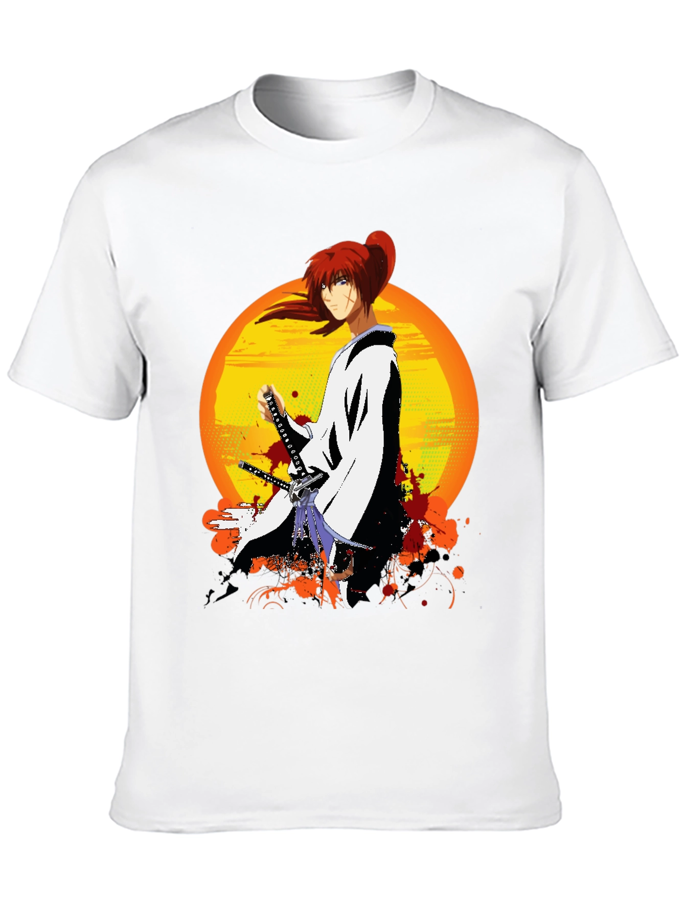Black Anime Samurai T-Shirt view 10