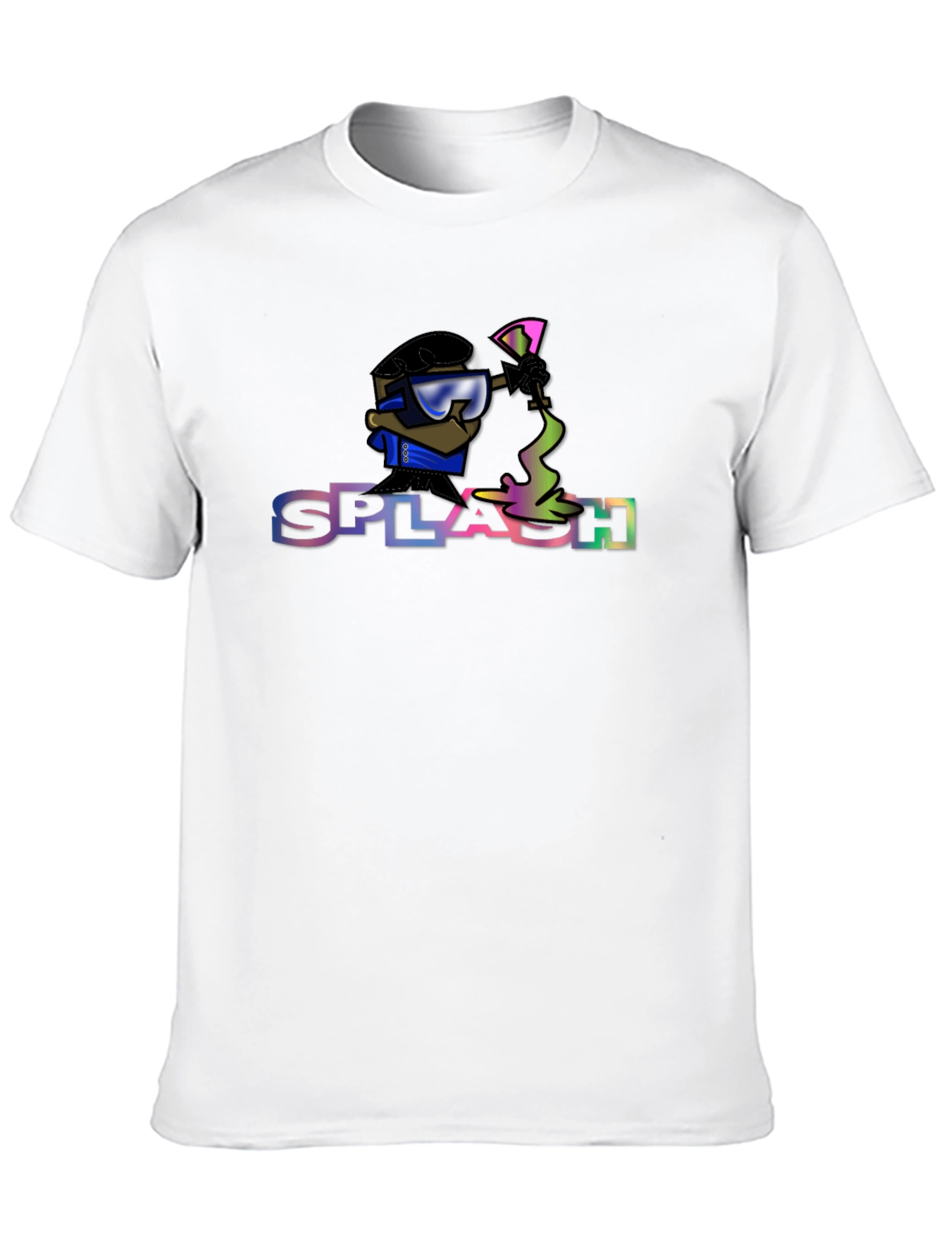 Black Splash Graphic Tee - Cool Cartoon Print view 10