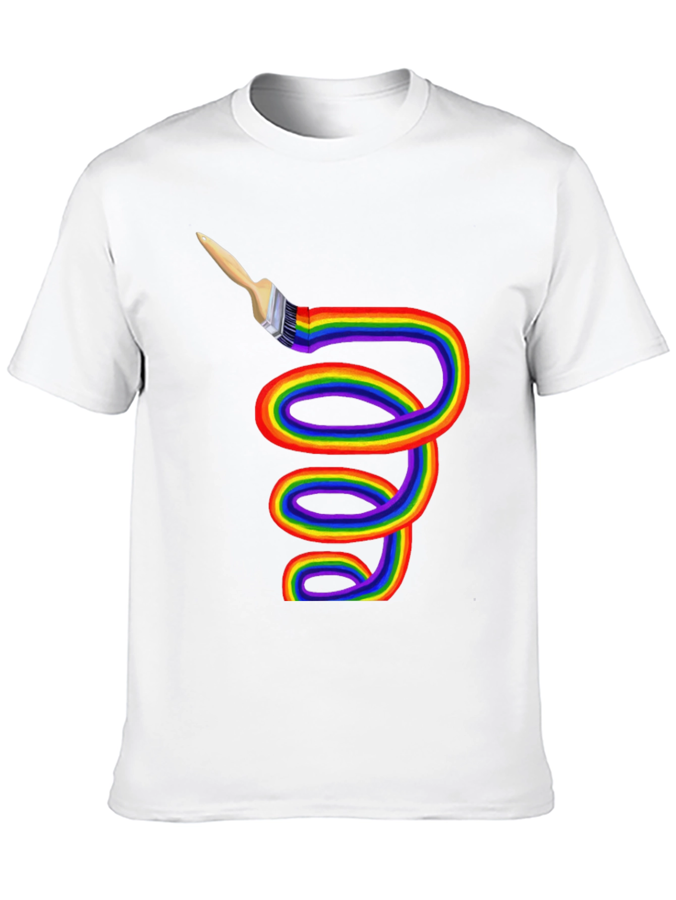 Rainbow Paintbrush Tee - Artistic Expression - 10