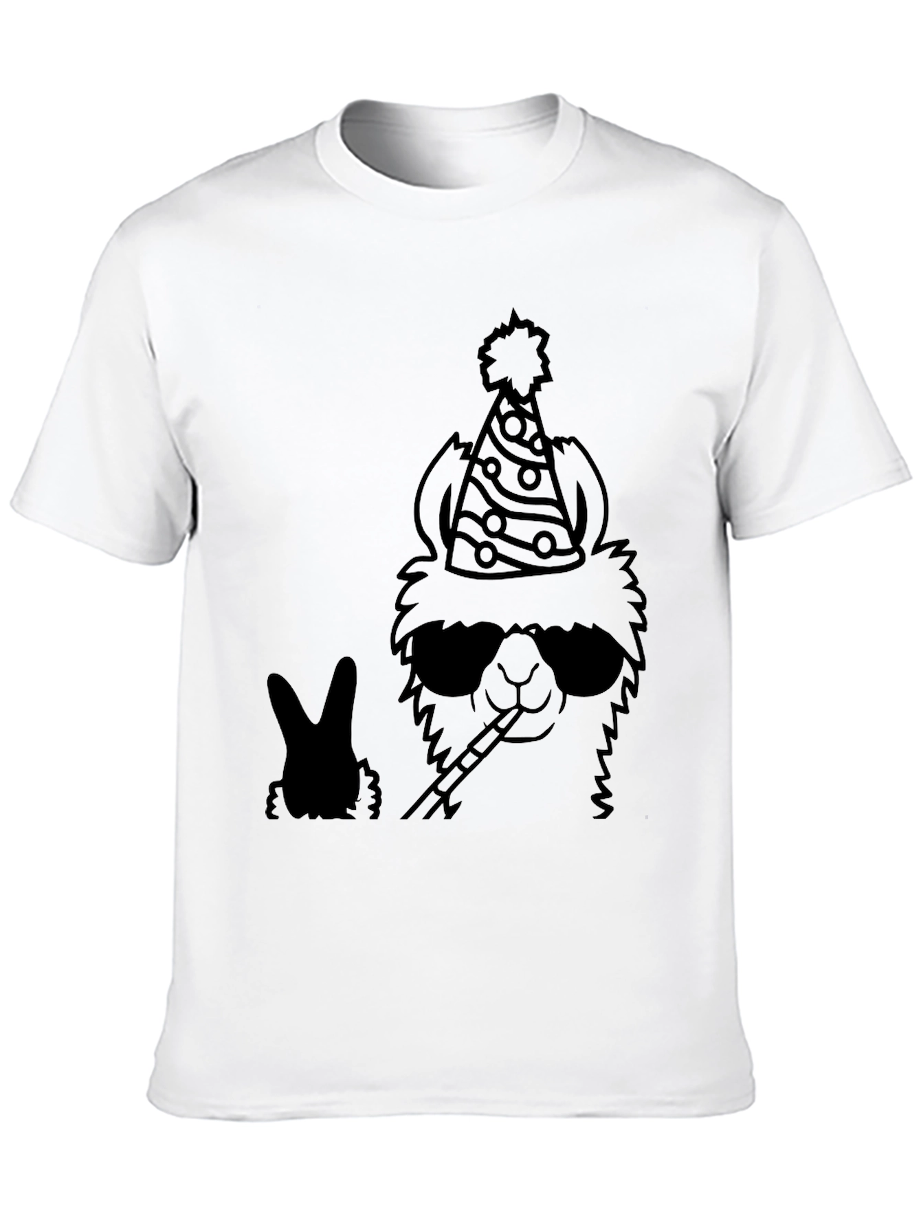 Black Party Llama T-Shirt view 10