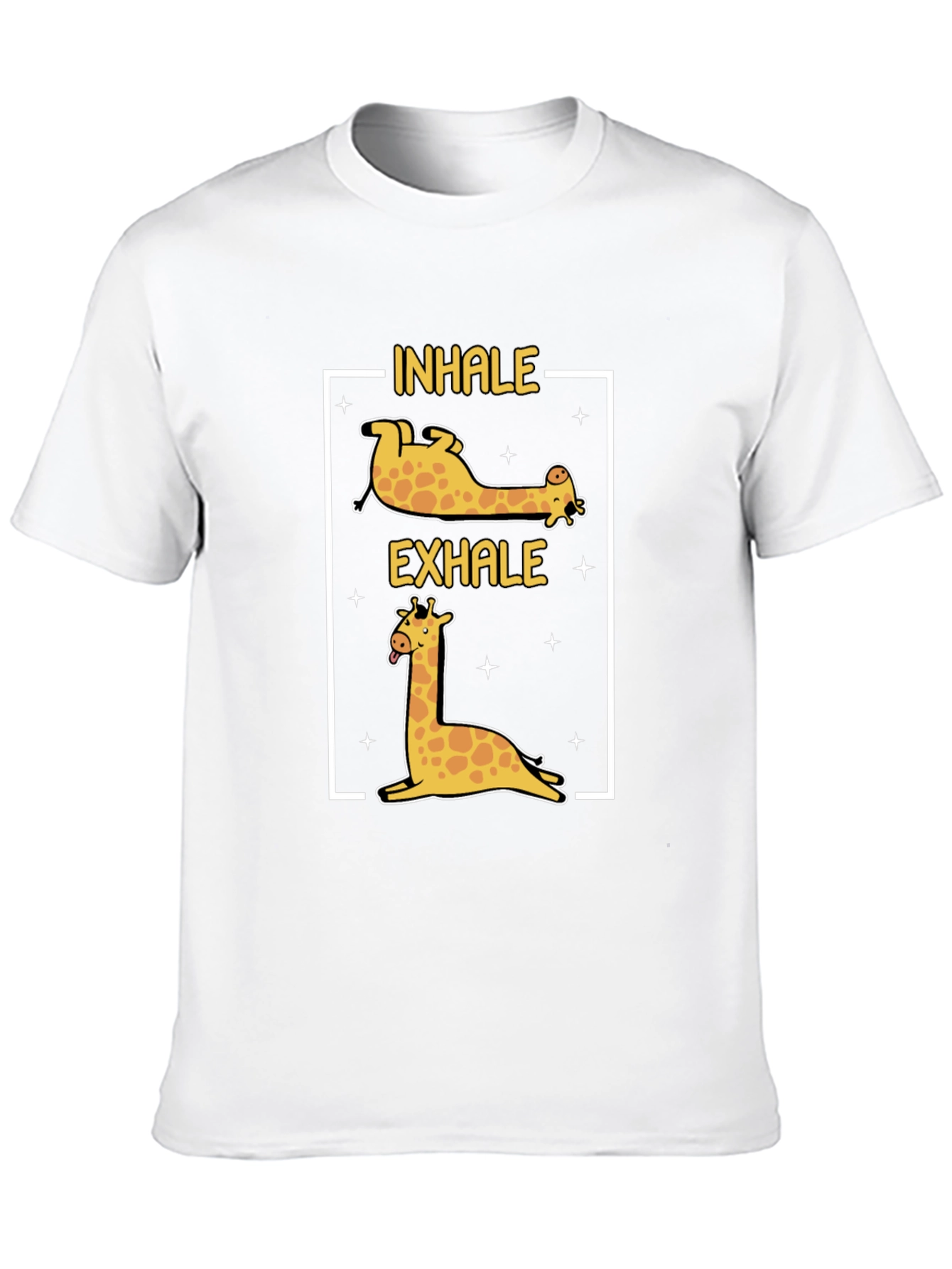 Black Inhale Exhale Giraffe Yoga Black T-Shirt view 10