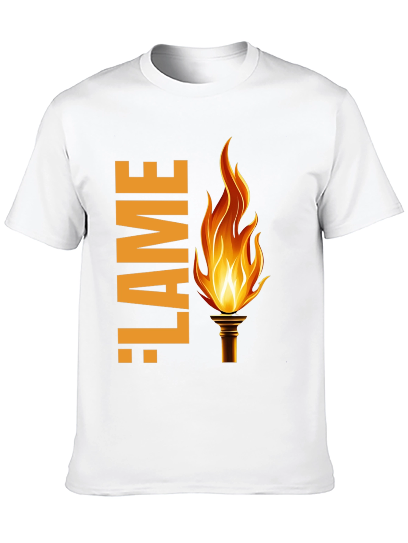 Black Flame Graphic Print Black T-Shirt view 10