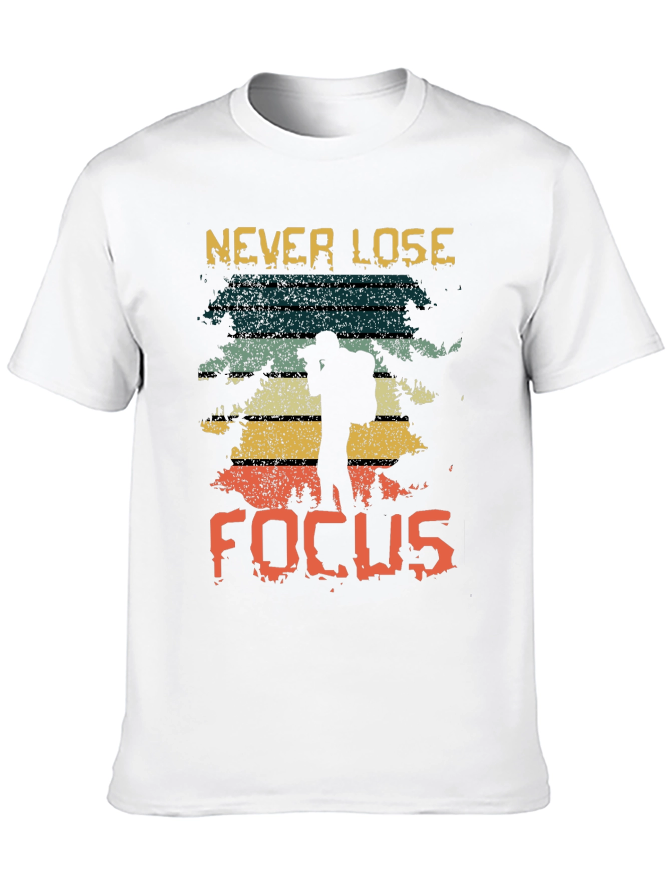 Black Never Lose Focus Retro Graphic Tee view 10