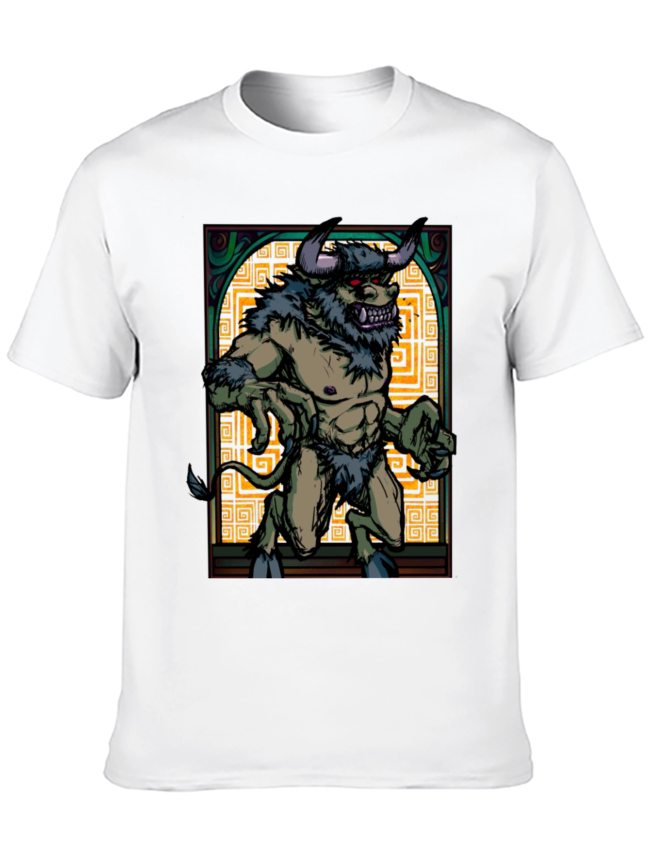 Black Minotaur Graphic Tee - Black Cotton Shirt view 10