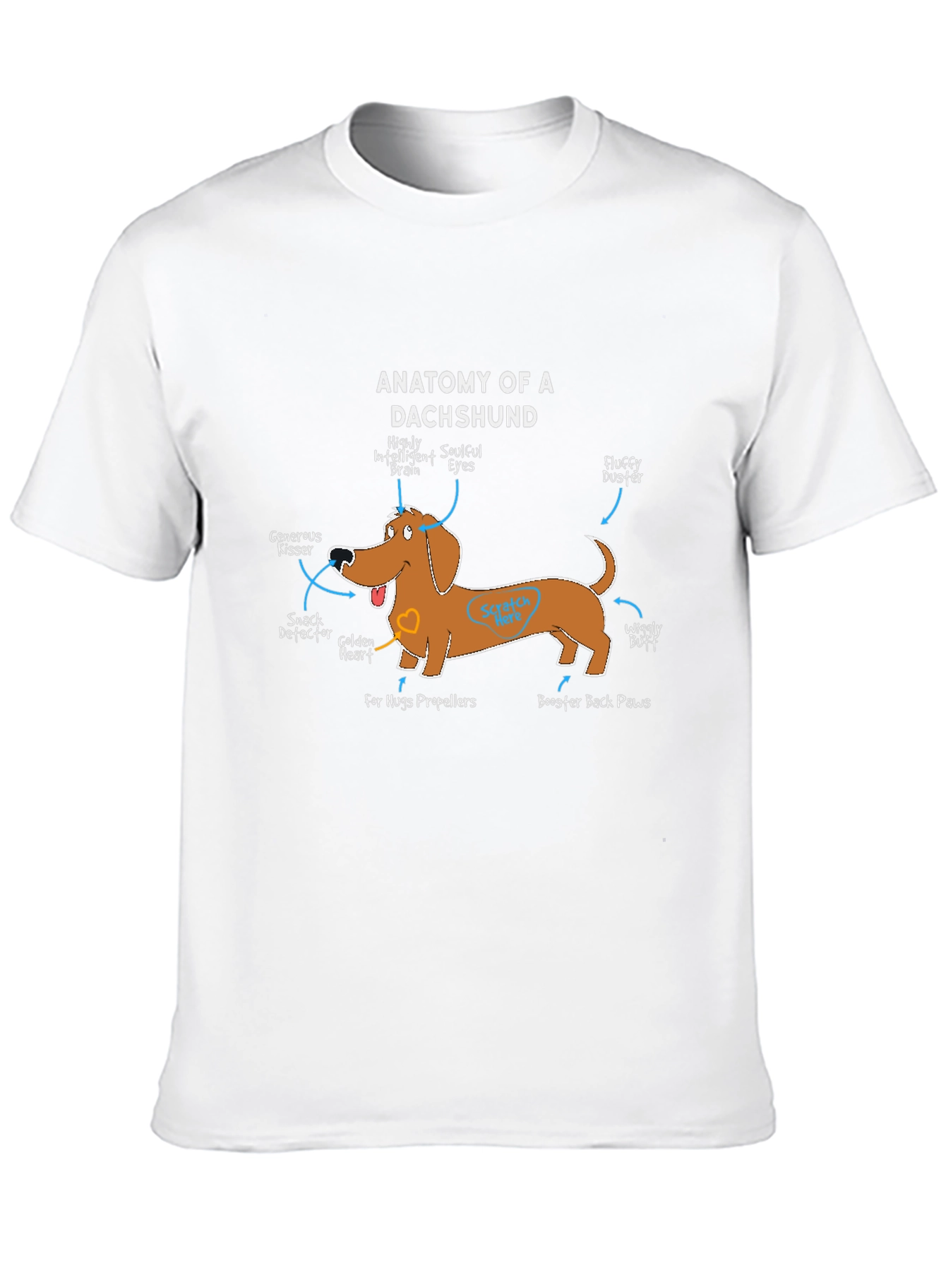 Black Anatomy of a Dachshund Funny Dog T-Shirt view 10