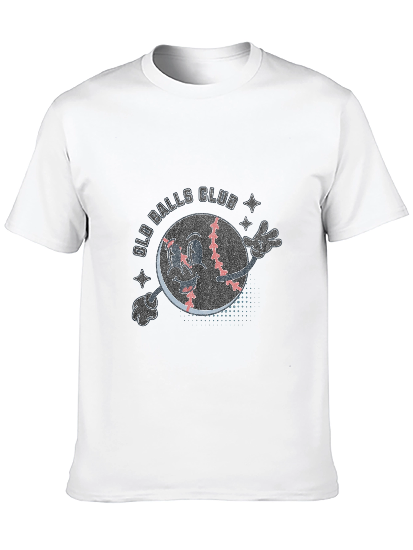Black Old Balls Club Cartoon Baseball T-Shirt view 10