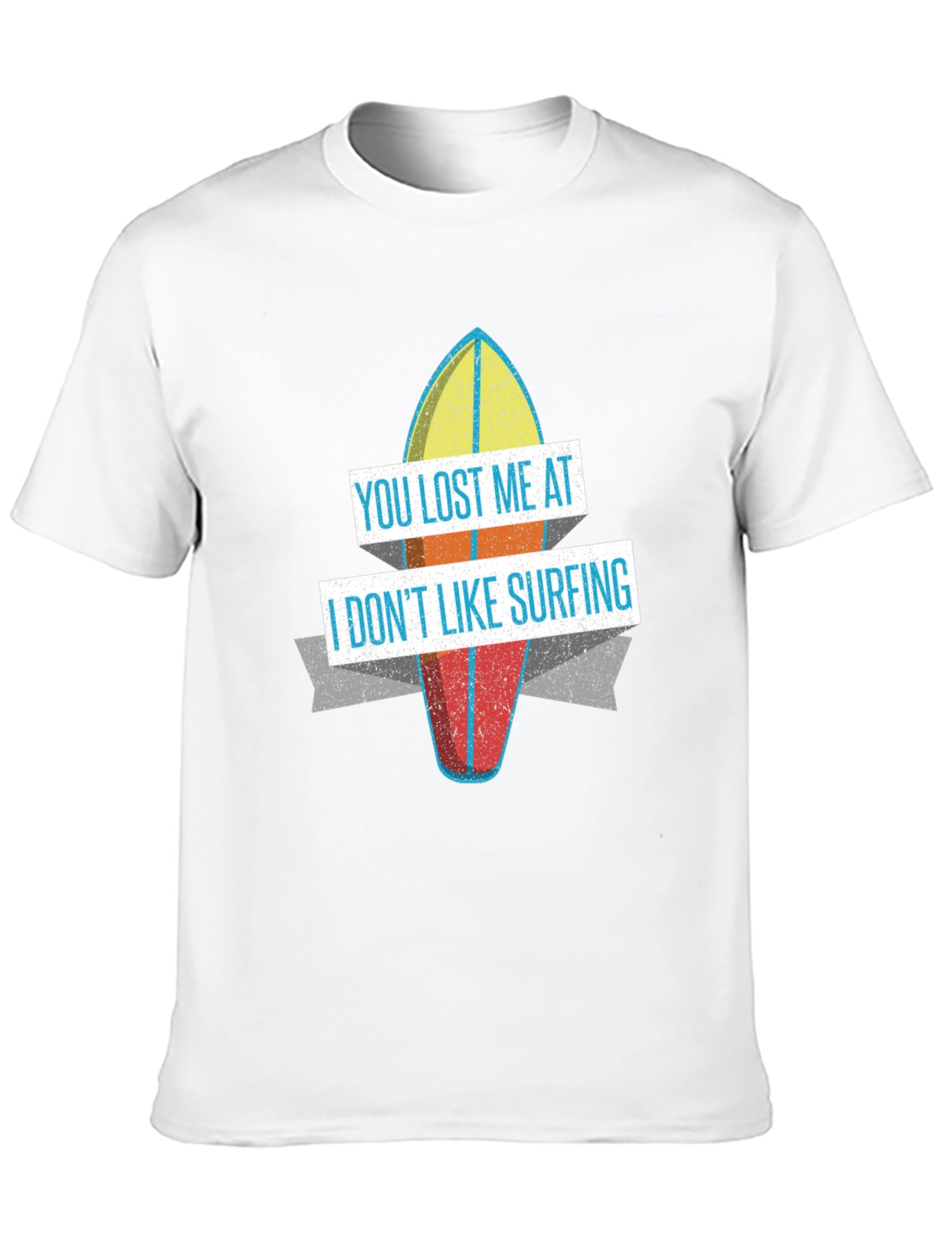 Black Funny "You Lost Me at Surfing" Graphic T-Shirt view 10