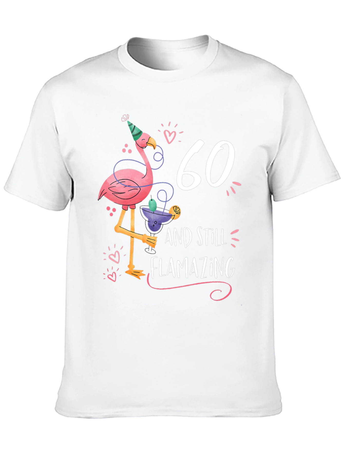 Black 60th Birthday Flamingo T-Shirt - Flamazing Gift Idea view 10