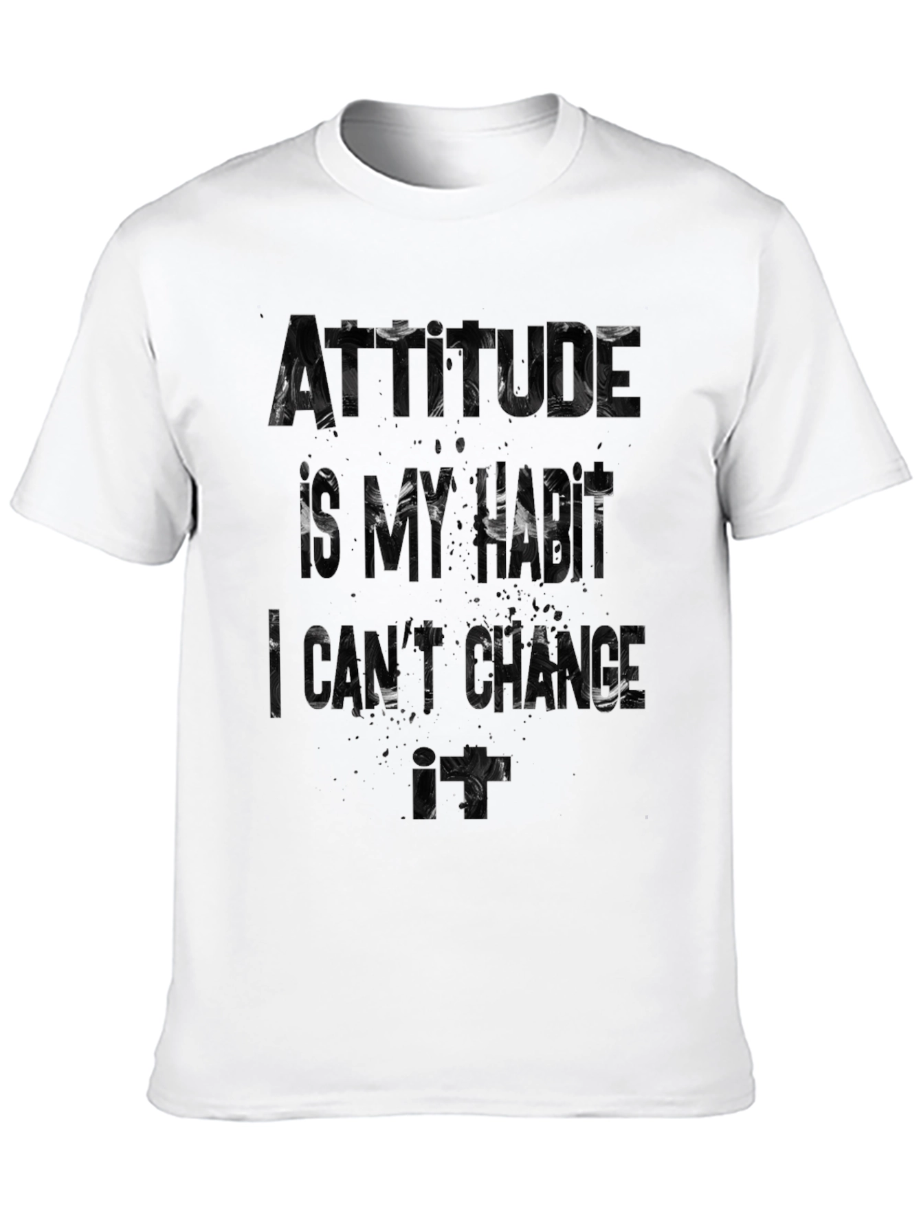 Black Attitude is My Hustle Graphic T-Shirt - Black view 10