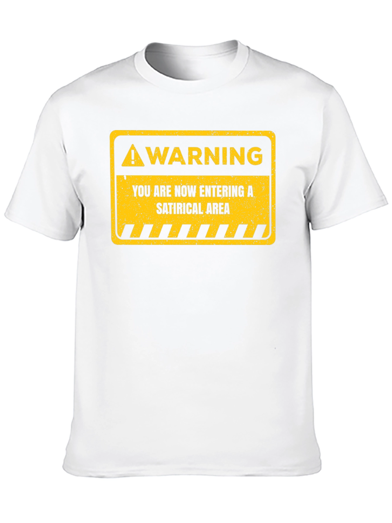 Black Satirical Area Warning Graphic Tee - Funny Humor T-Shirt view 10